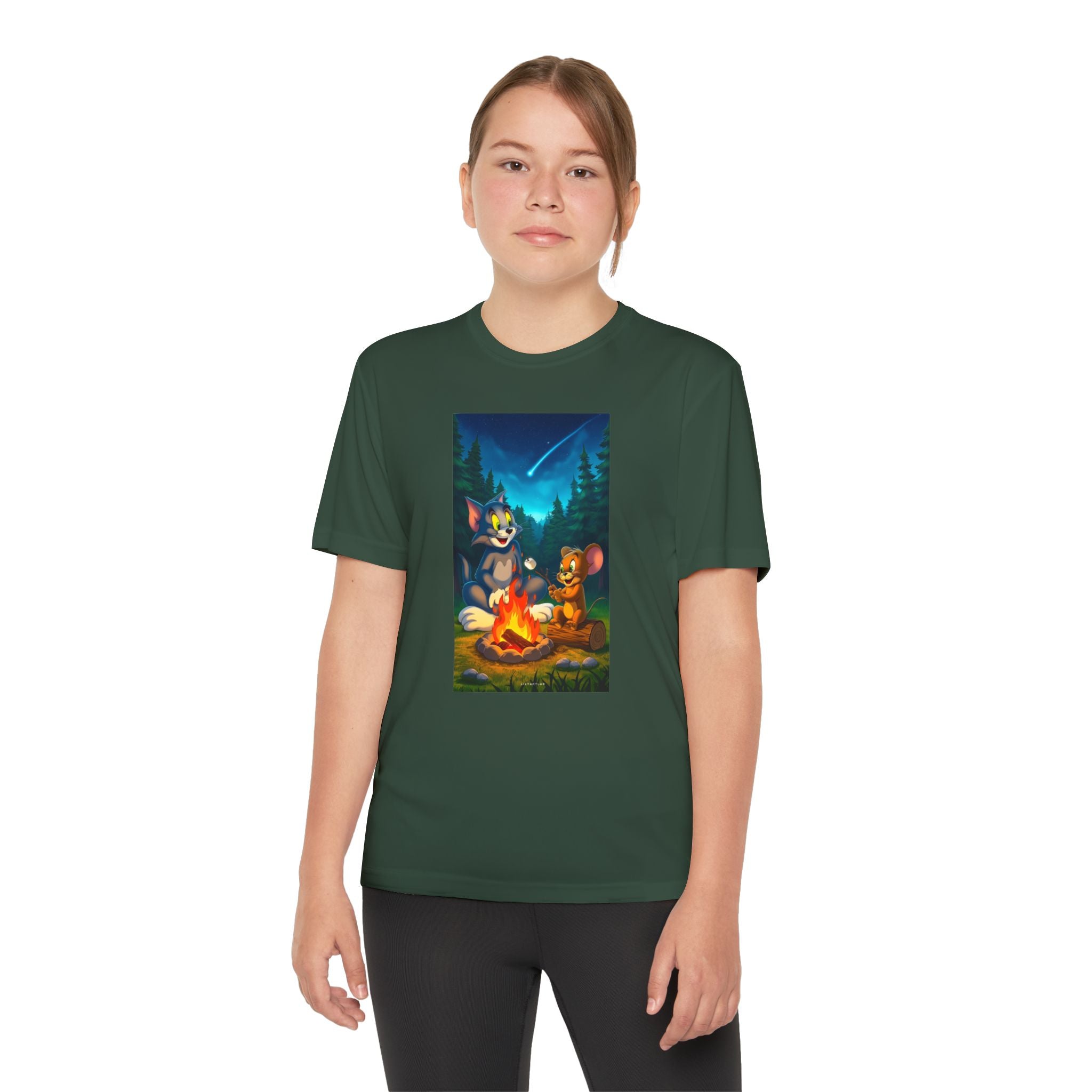 Youth Competitor Tee with Tom And Jerry design, Cartoon Graphic Kid's T-Shirt, Kids Tee, Children's Clothing, Funny Tee for Boys and Girls