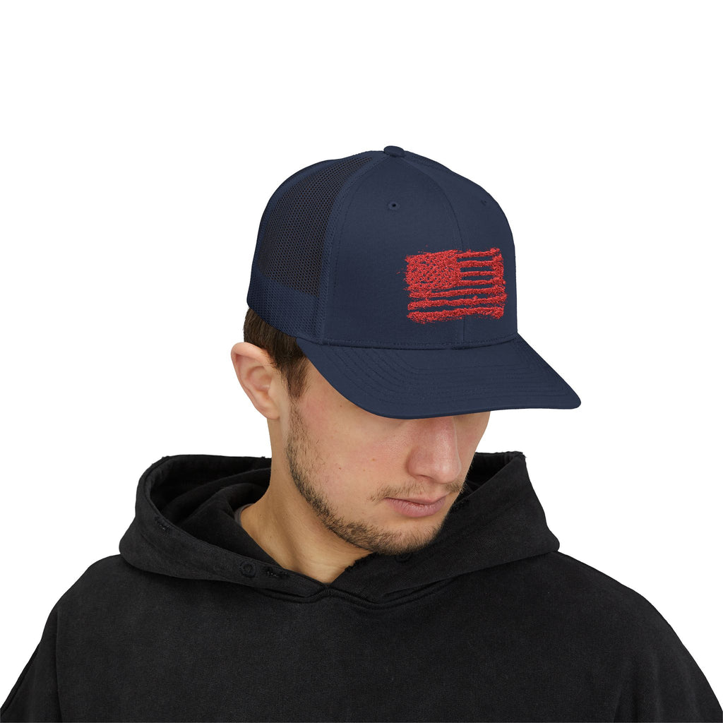 Patriotic Flag Snapback Trucker Cap, American Flag Hat, Outdoor Cap, Casual Wear, Gift for Dad, 4th of July Apparel