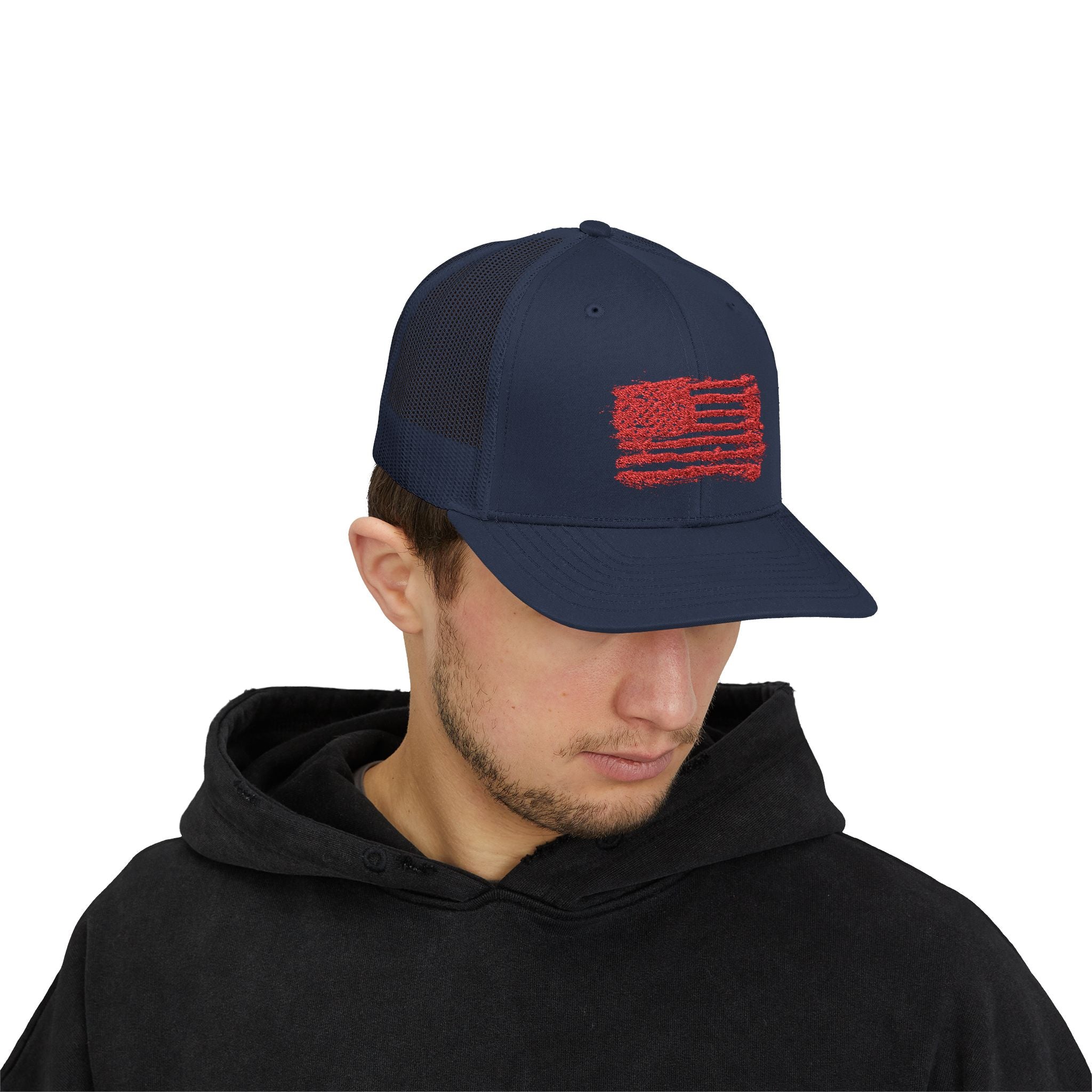 Patriotic Flag Snapback Trucker Cap, American Flag Hat, Outdoor Cap, Casual Wear, Gift for Dad, 4th of July Apparel