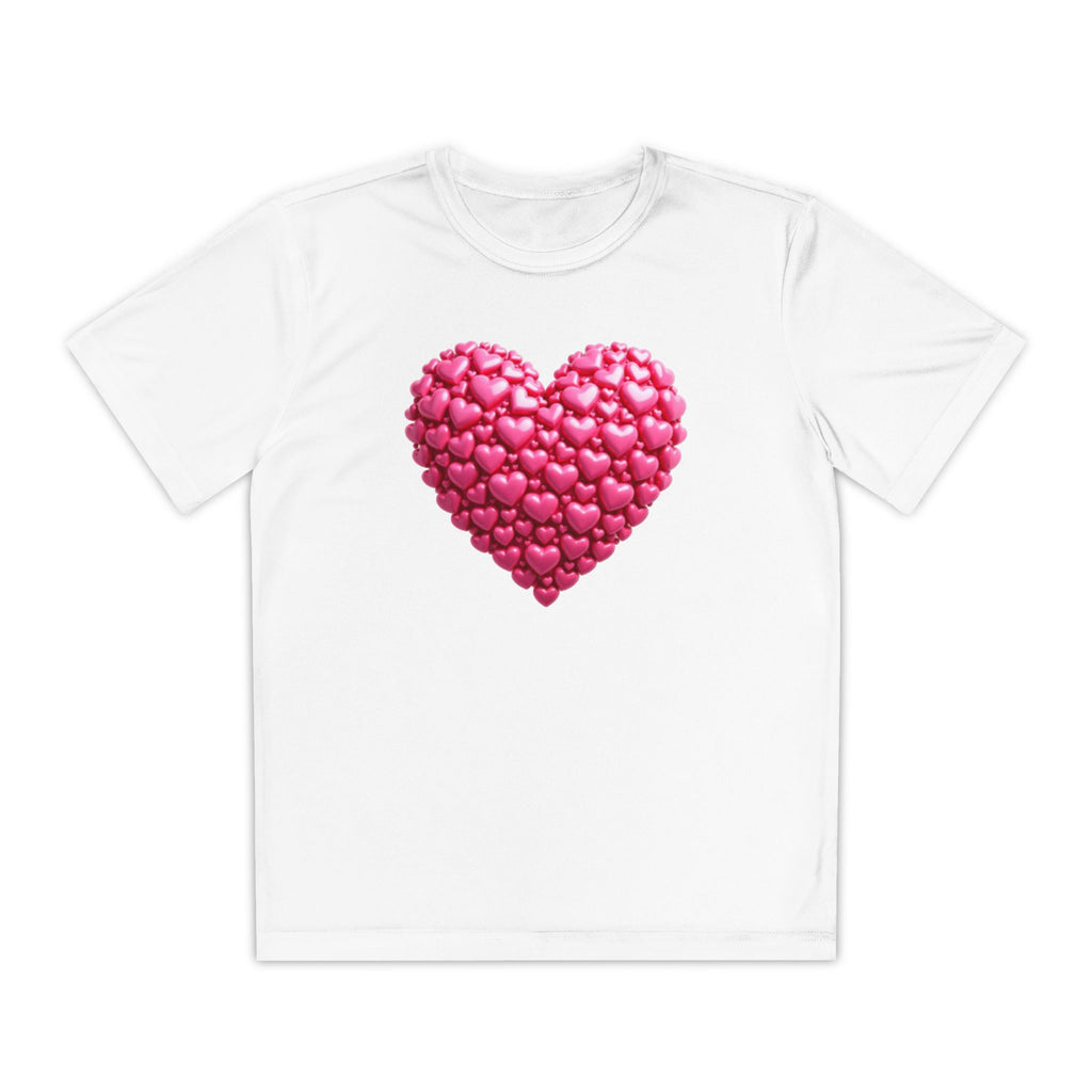 Heart Youth T-Shirt Sports Graphic Tee, Cool Athletic Shirt for Kids, Perfect for Sports Events, Team Spirit