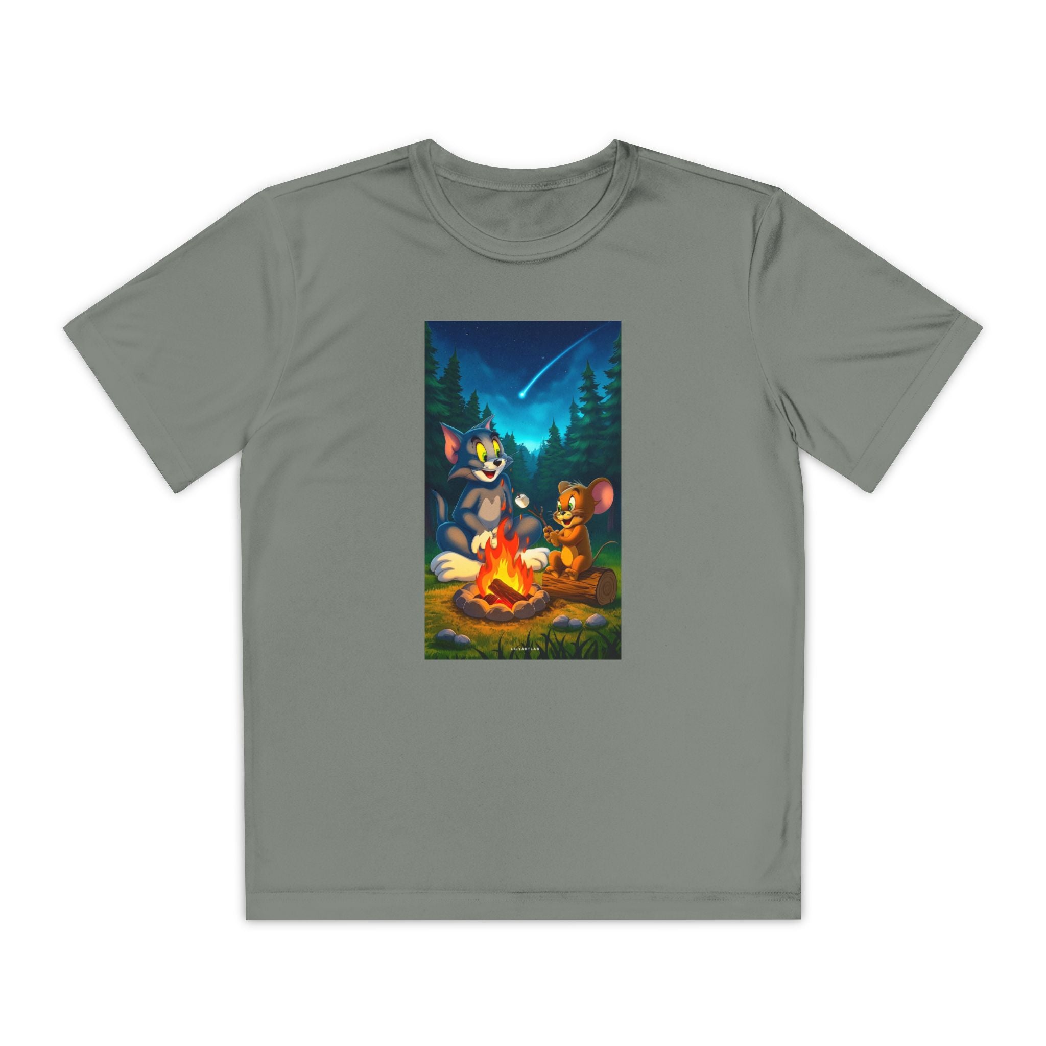 Youth Competitor Tee with Tom And Jerry design, Cartoon Graphic Kid's T-Shirt, Kids Tee, Children's Clothing, Funny Tee for Boys and Girls