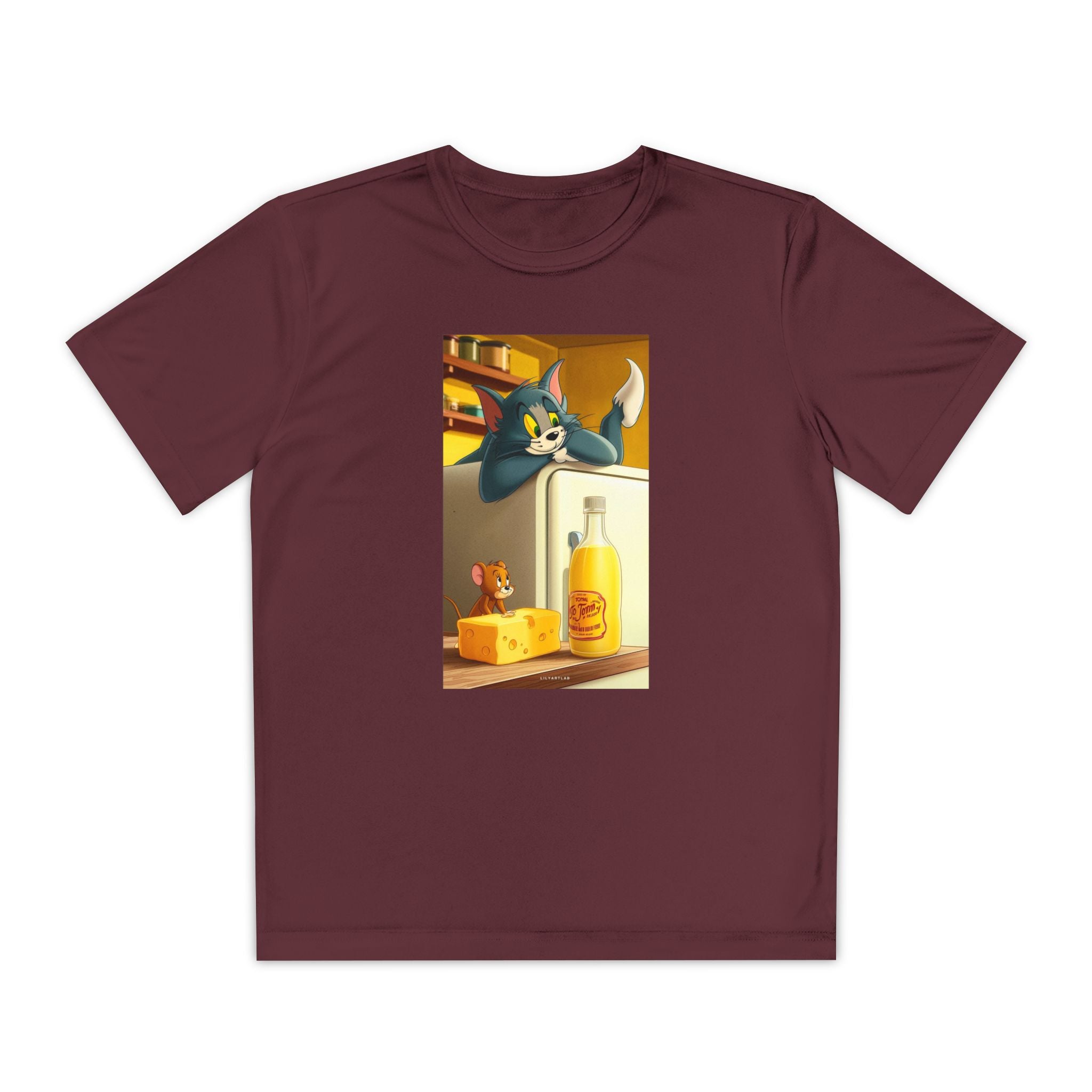 Youth Competitor Tee with Tom And Jerry design, Cartoon Graphic Kid's T-Shirt, Kids Tee, Children's Clothing, Funny Tee for Boys and Girls
