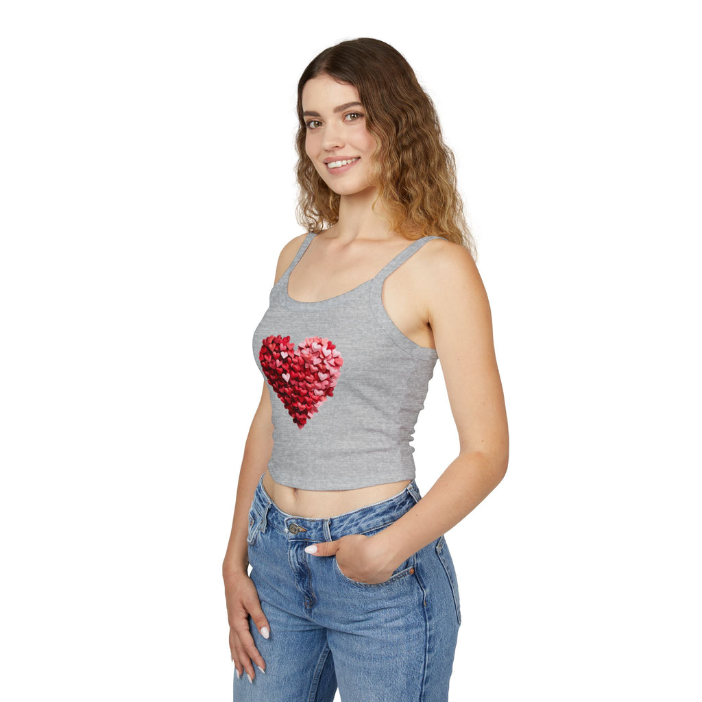 Heart Tank Top, Love Cami, Valentine's Day Shirt, Romantic Sleeveless Tee, Women's Summer Blouse, Cute Spaghetti Strap Tank