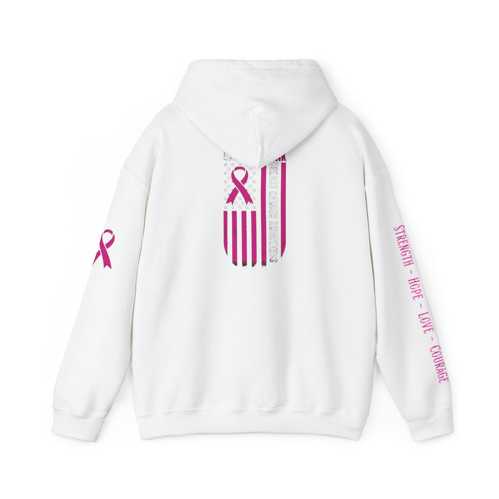 Breast Cancer Awareness Month Patriotic Hoodie ~ Rebel Spirit Unisex Hoodie