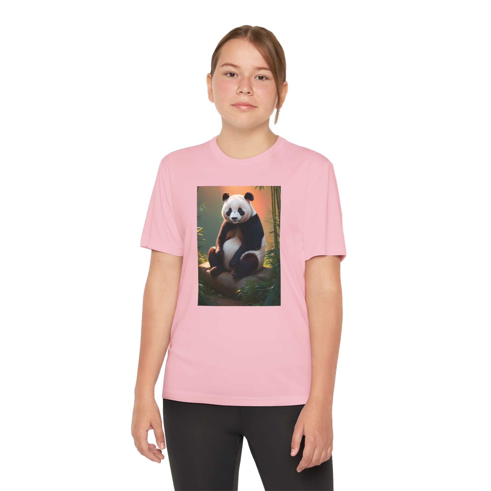 Panda Youth Tee Shirt, Kids Animal Graphic Top, Cute Black and White Tee, Children's Zoo Theme Shirt, Bamboo Bear Shirt, Kid's Nature Gift
