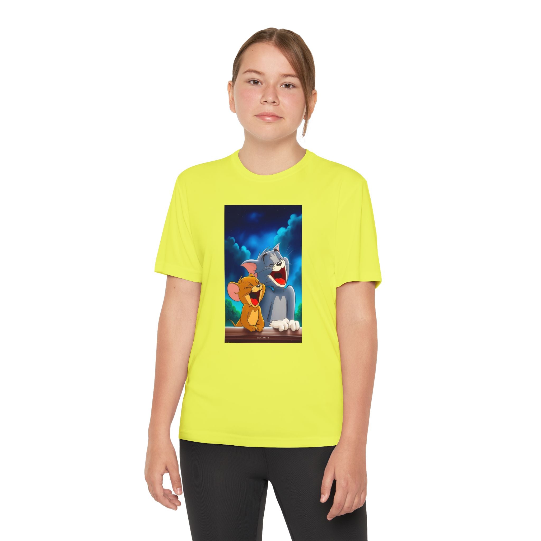 Youth Competitor Tee with Tom And Jerry design, Cartoon Graphic Kid's T-Shirt, Kids Tee, Children's Clothing, Funny Tee for Boys and Girls