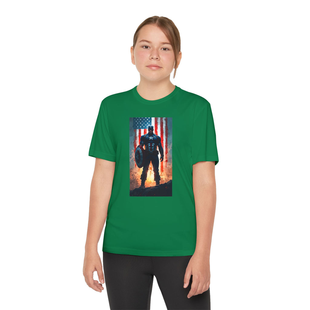 Captain America Superhero Marvel Patriotic, Kids Graphic T-Shirt, Boys Hero Top, Girls Comic Book Clothing, Birthday