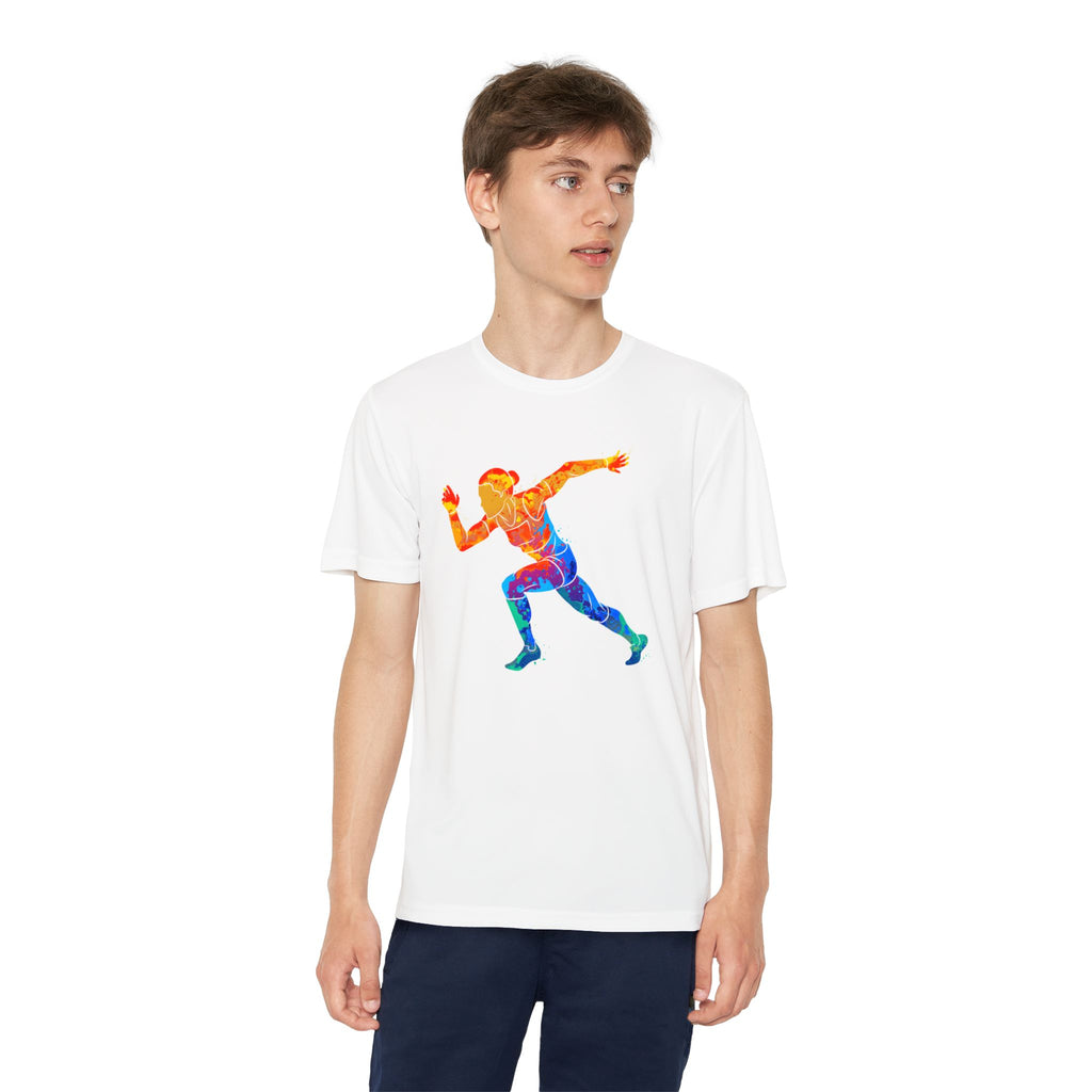 Running Youth T-Shirt Sports Graphic Tee, Cool Athletic Shirt for Kids, Perfect for Sports Events, Team Spirit