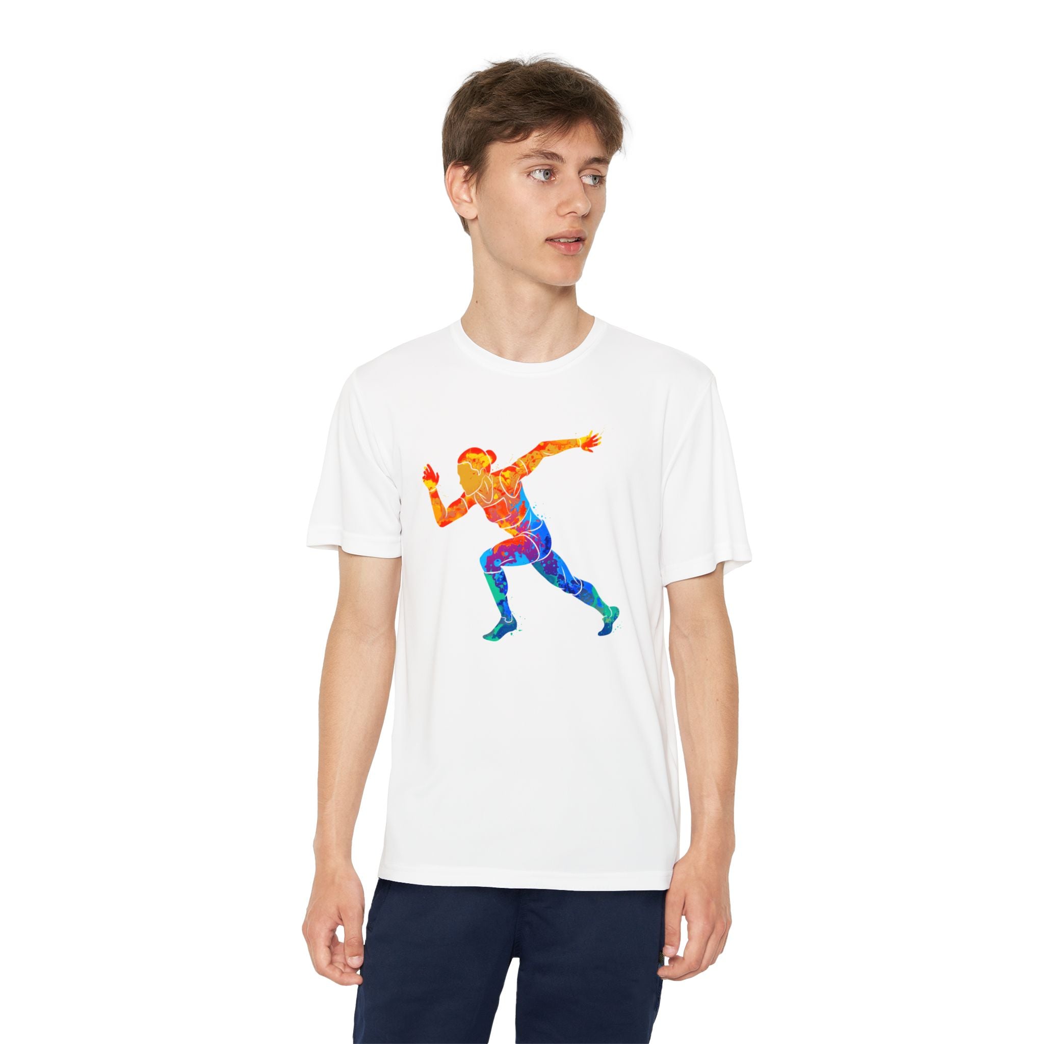 Running Youth T-Shirt Sports Graphic Tee, Cool Athletic Shirt for Kids, Perfect for Sports Events, Team Spirit