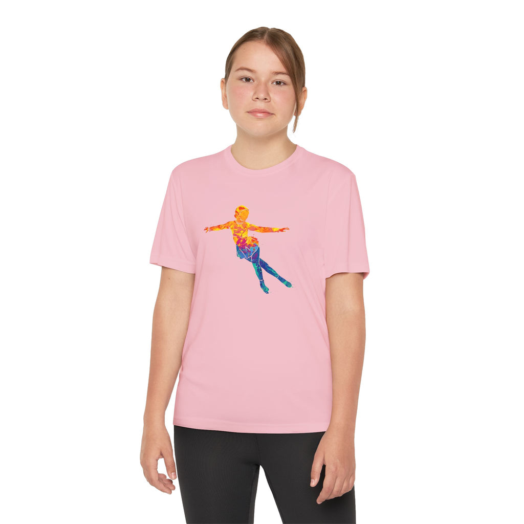 Ice Skating Youth Sports Graphic Tee, Cool Athletic Shirt for Kids, Perfect for Sports Events, Team Spirit, Birthday Gift, Summer Activities
