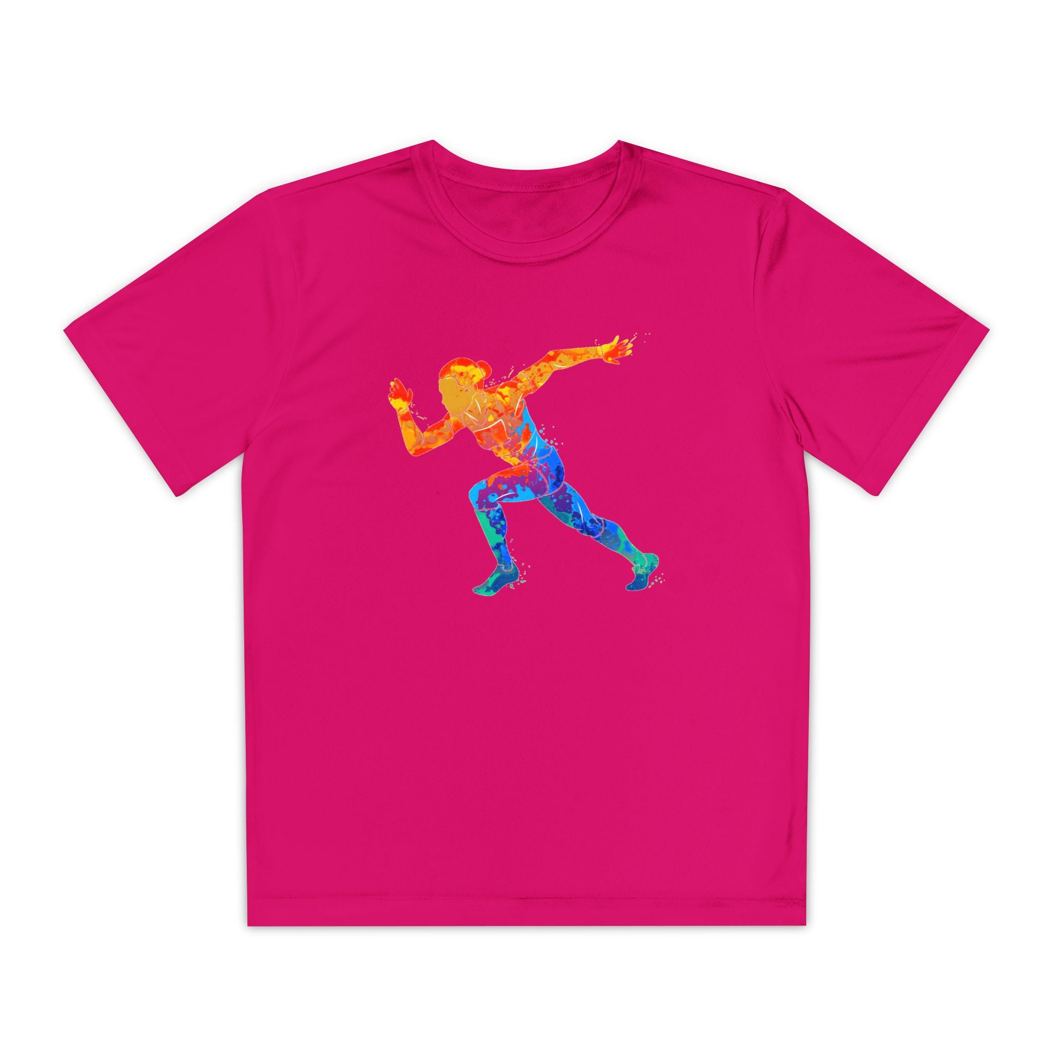 Running Youth T-Shirt Sports Graphic Tee, Cool Athletic Shirt for Kids, Perfect for Sports Events, Team Spirit