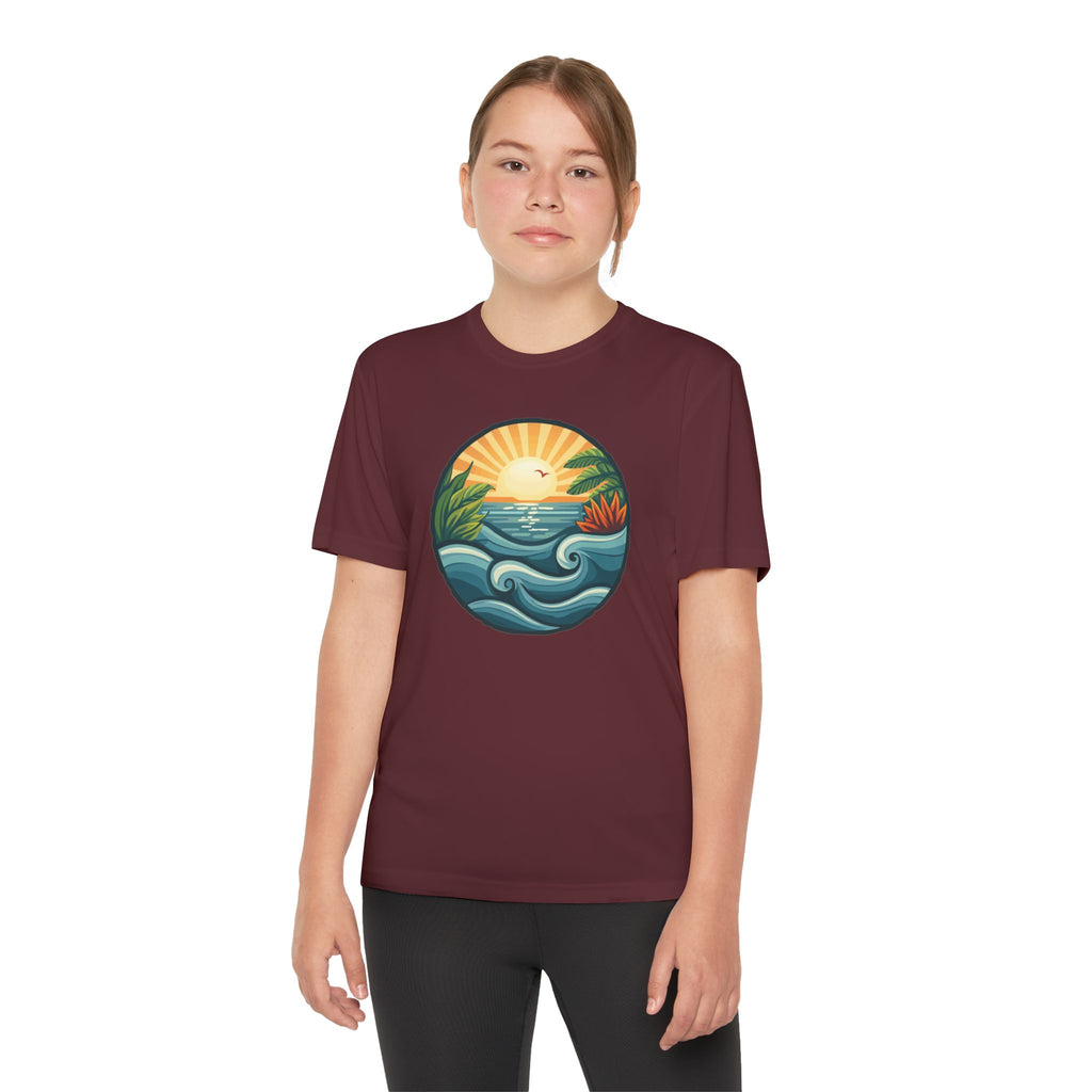 Beach Shirt Youth Competitor Tee, Kids Surf Tee, Summer Vacation Top, Ocean Lover T-Shirt, Coastal Clothing