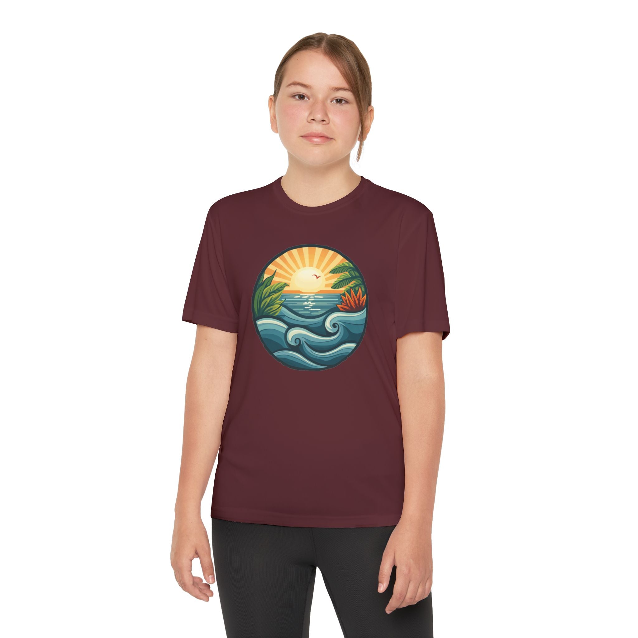 Beach Shirt Youth Competitor Tee, Kids Surf Tee, Summer Vacation Top, Ocean Lover T-Shirt, Coastal Clothing