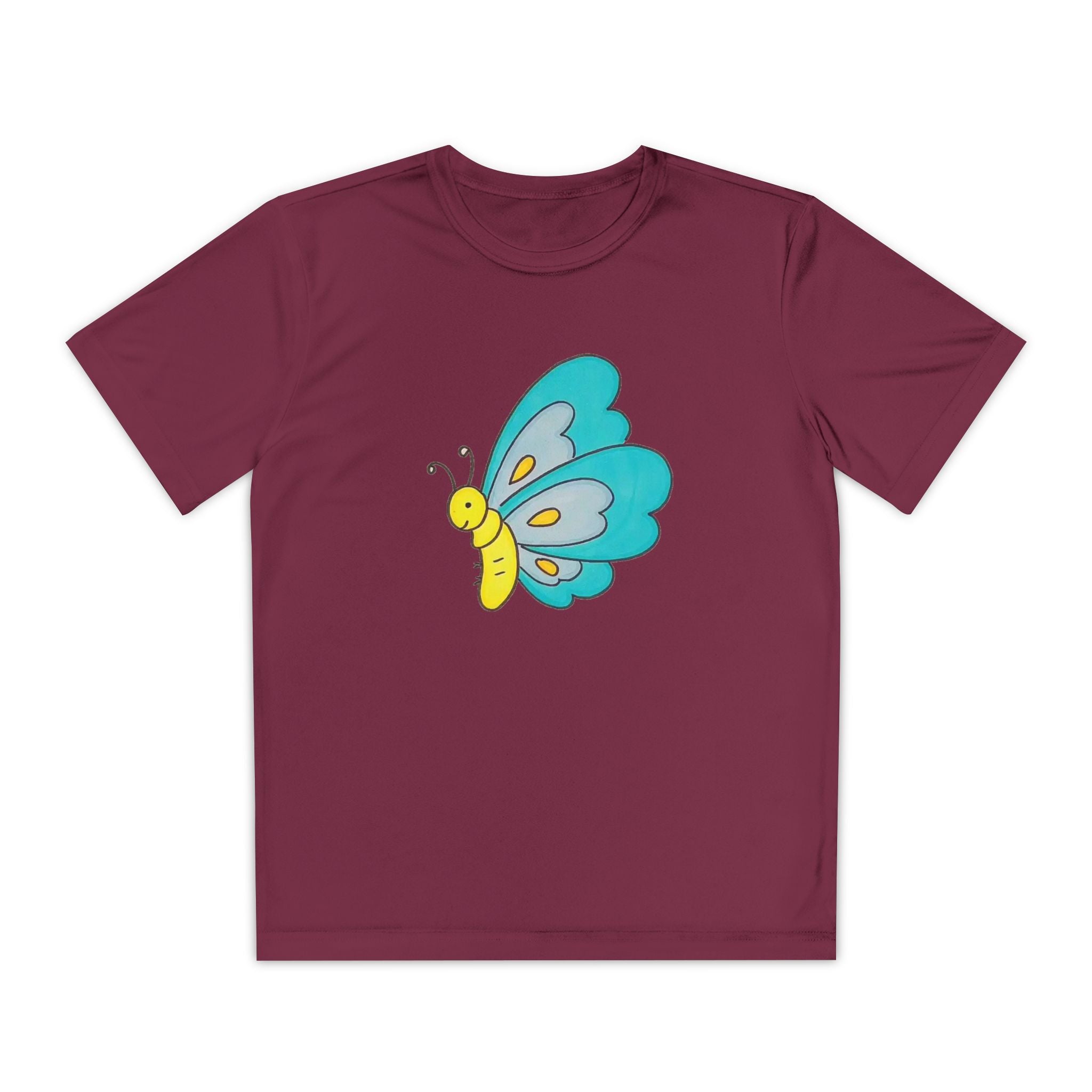 Butterffy Youth T-Shirt Sports Graphic Tee, Cool Athletic Shirt for Kids, Perfect for Sports Events, Team Spirit