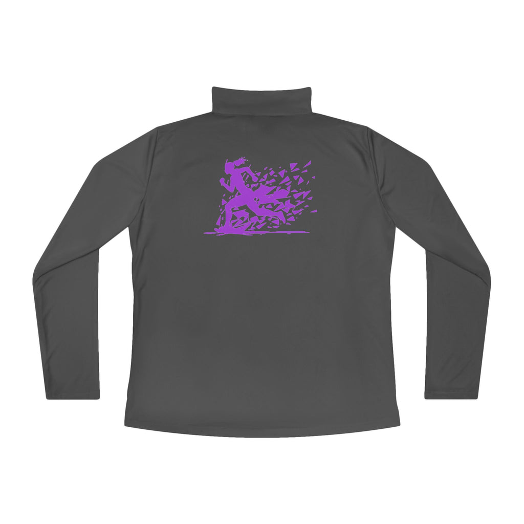 Ladies Quarter-Zip Pullover with Motivational Running Design, Athletic Apparel, Activewear, Sportswear, Fitness Gift, Running Top