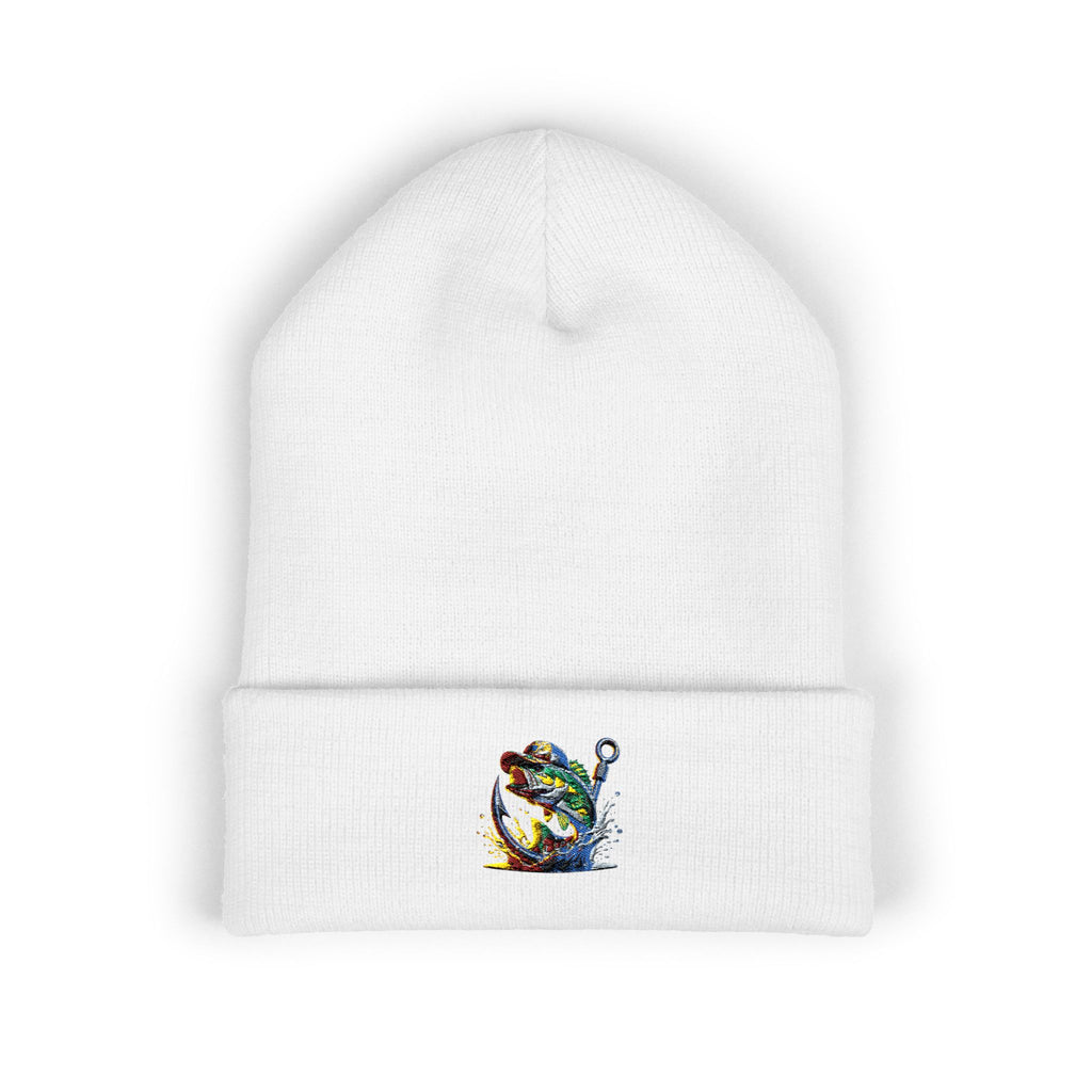 Beanie, Fishing Embroidered Hat for Outdoor Enthusiasts, Angler Gift, Fisherman Apparel, Winter Headwear, Knit Cap