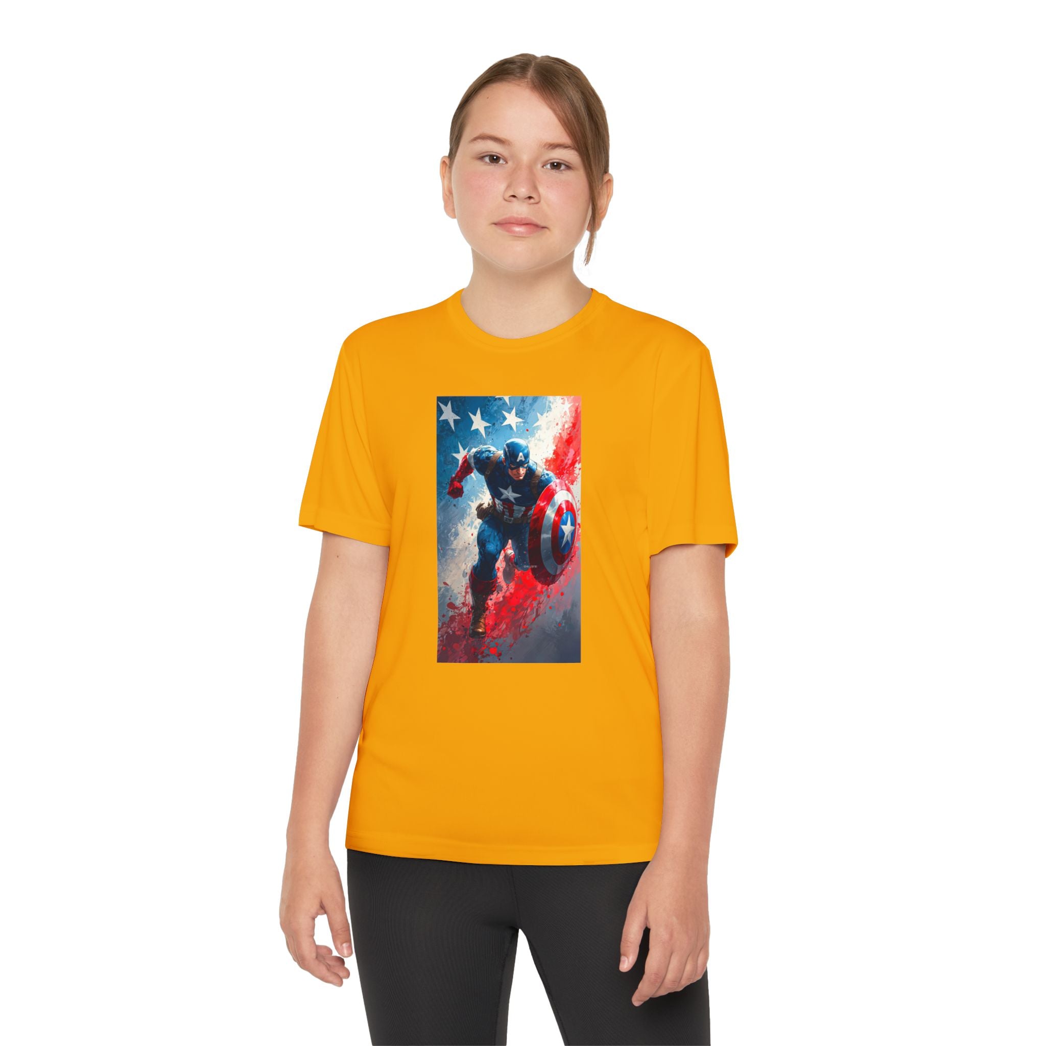 Captain America Superhero Marvel Patriotic, Kids Graphic T-Shirt, Boys Hero Top, Girls Comic Book Clothing, Birthday