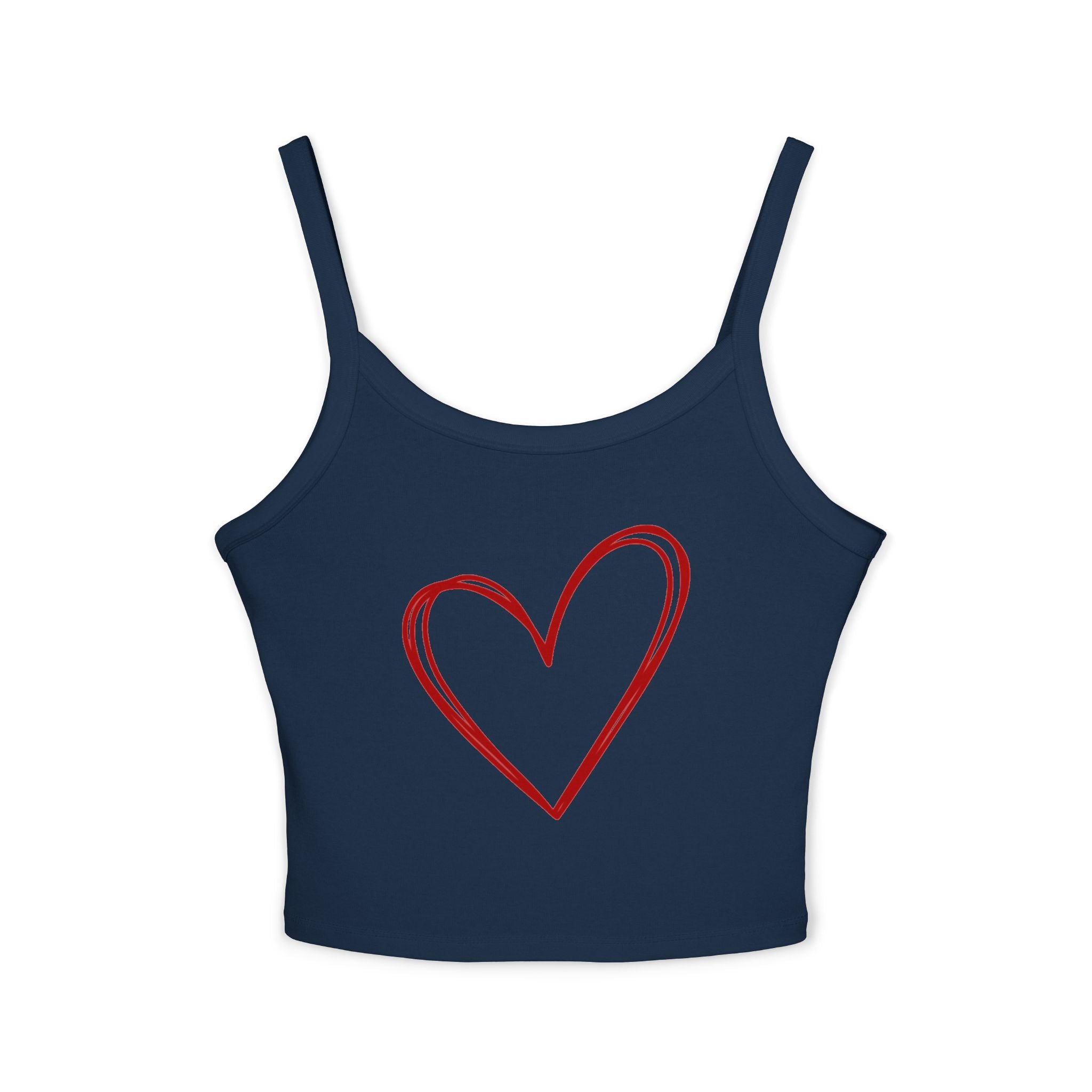Heart Tank Top, Love Cami, Valentine's Day Shirt, Romantic Sleeveless Tee, Women's Summer Blouse, Cute Spaghetti Strap Tank