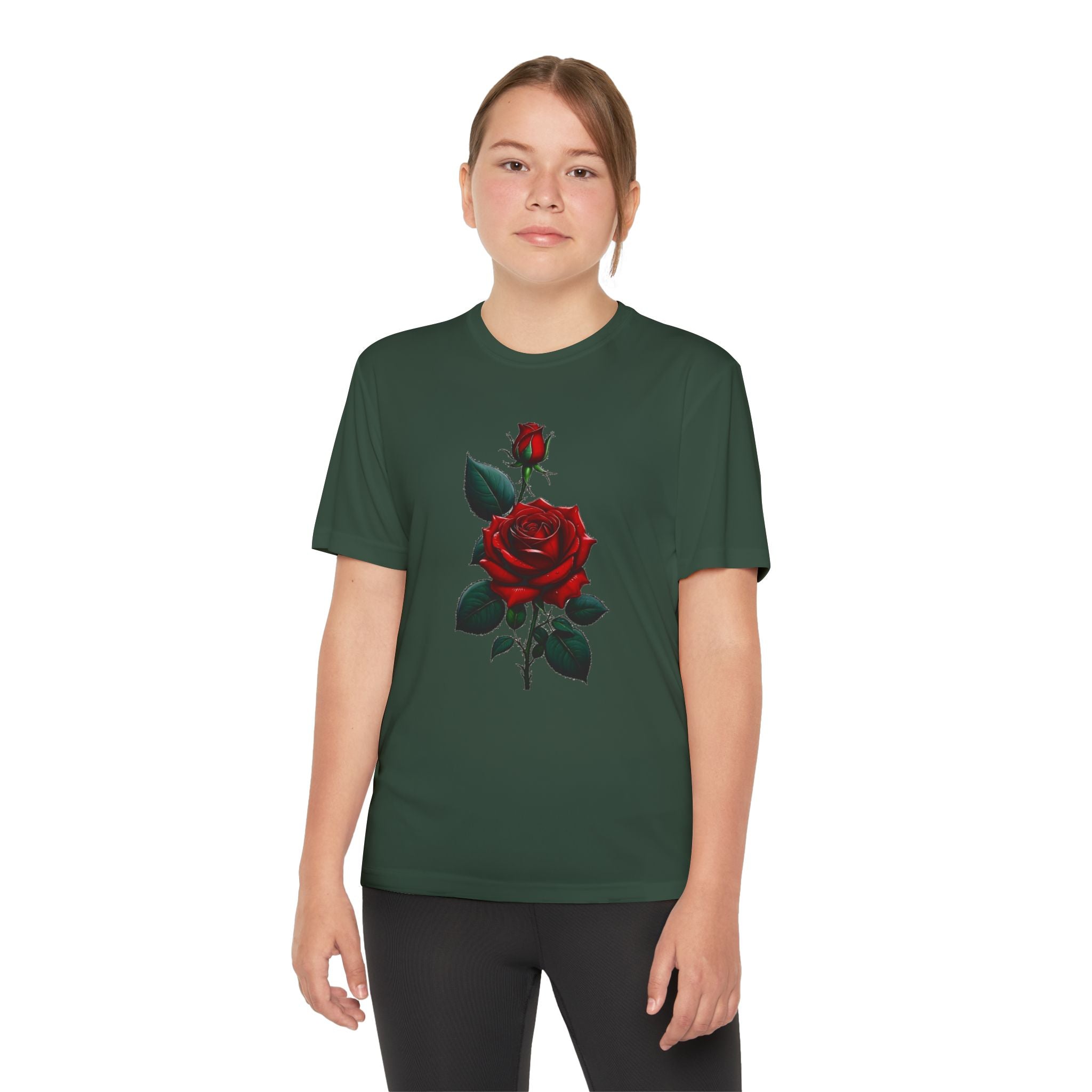 Flower Youth Tshirt, Girls Floral Tee, Kids Spring Shirt, Children's Botanical Top, Teen Blossom T-Shirt