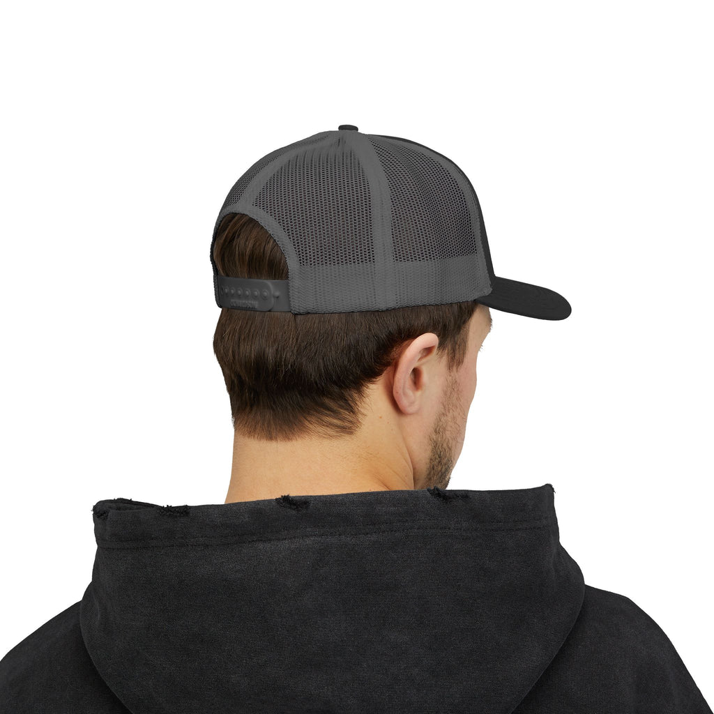 US Army Snapback Trucker Cap with Thin Red Line Design, Ideal for First Responders, Supportive Gifts, Memorials, Everyday Wear