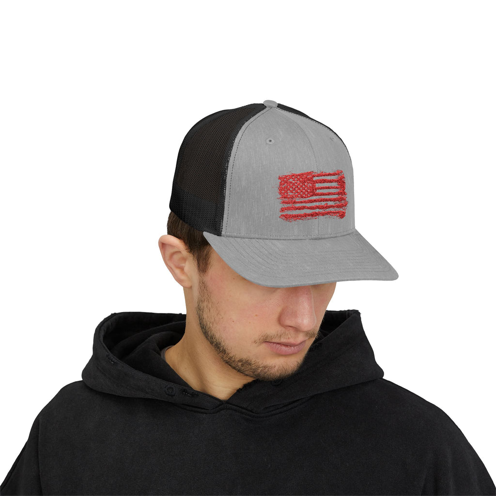Patriotic Flag Snapback Trucker Cap, American Flag Hat, Outdoor Cap, Casual Wear, Gift for Dad, 4th of July Apparel