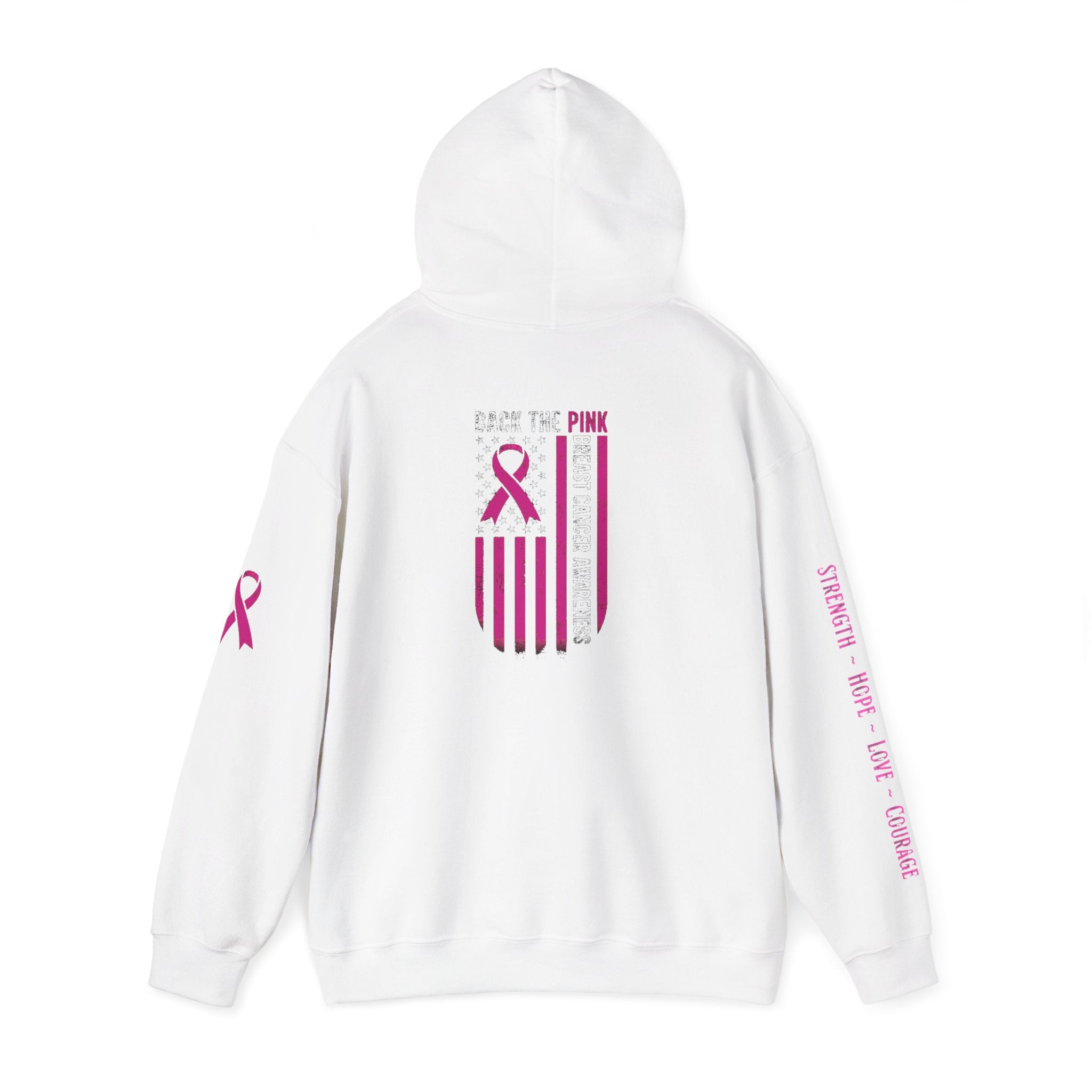Breast Cancer Awareness Month Patriotic Hoodie ~ Rebel Spirit Unisex Hoodie