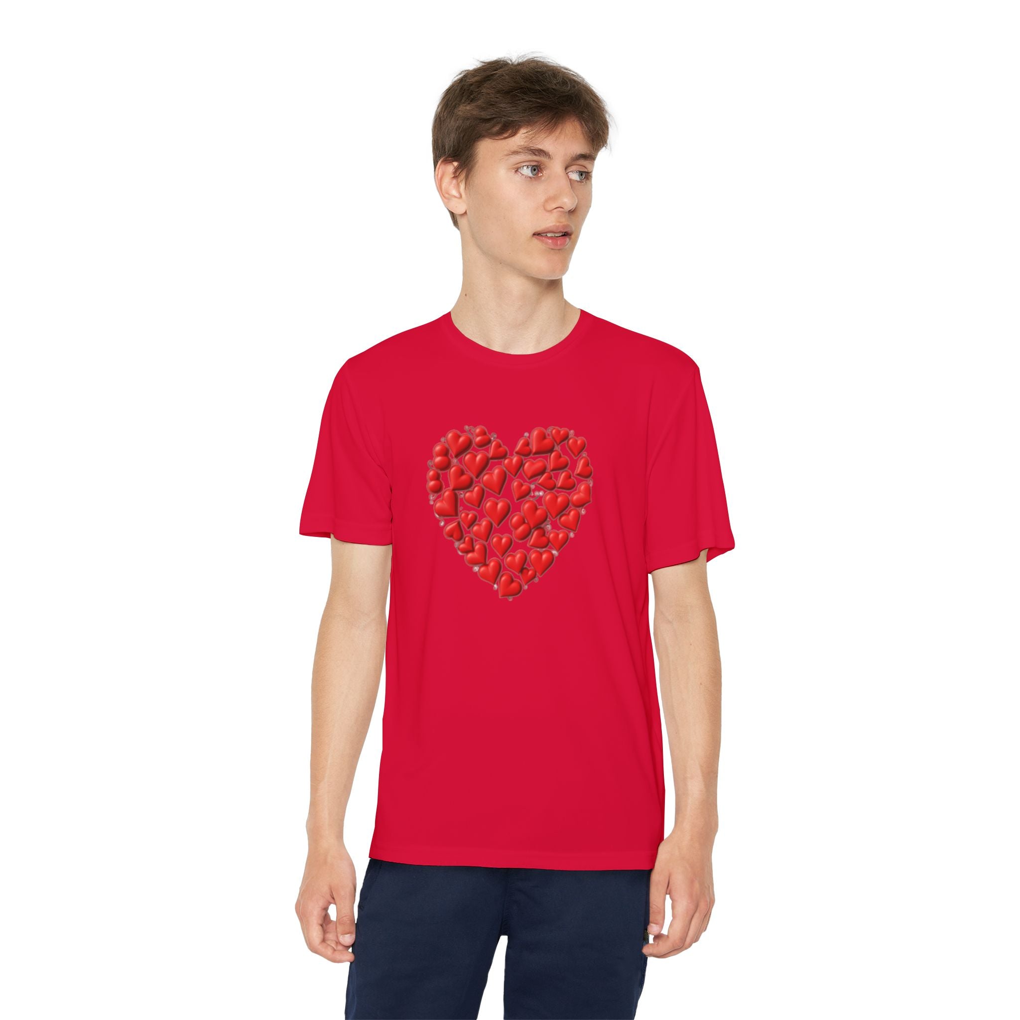 Heart Youth T-Shirt Sports Graphic Tee, Cool Athletic Shirt for Kids, Perfect for Sports Events, Team Spirit