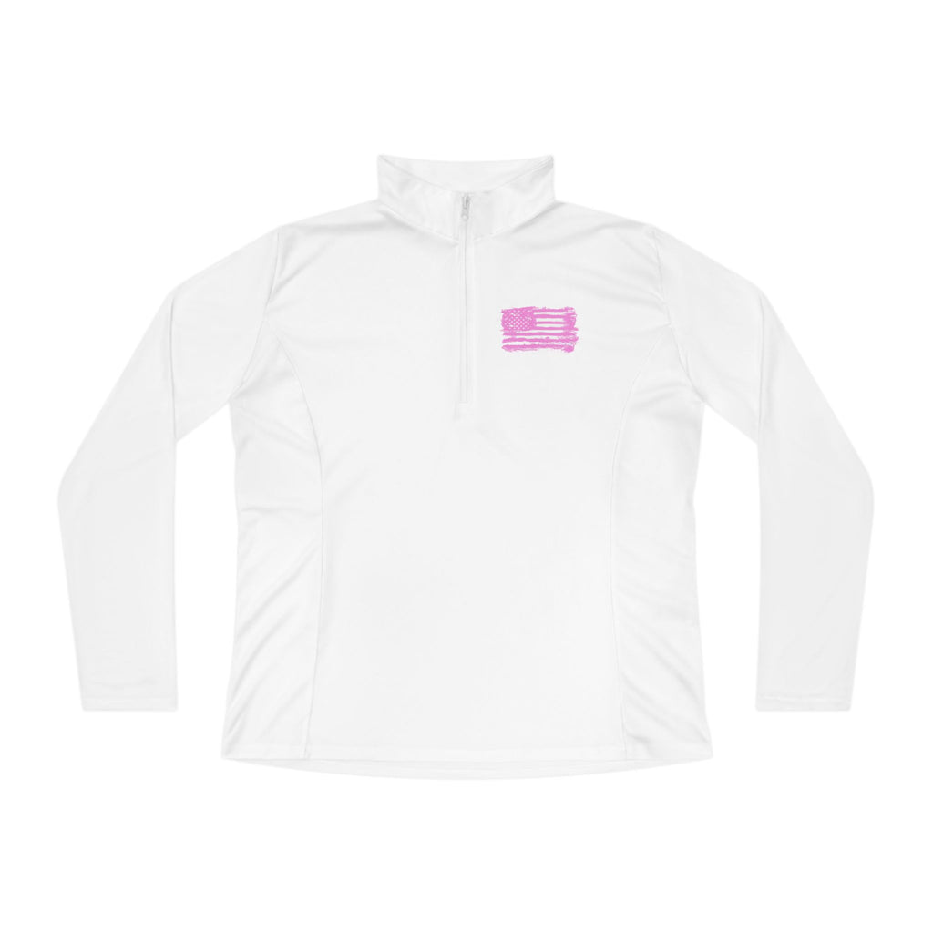 Ladies Quarter-Zip Pullover with Motivational Running Design, Athletic Apparel, Activewear, Sportswear, Fitness Gift, Running Top