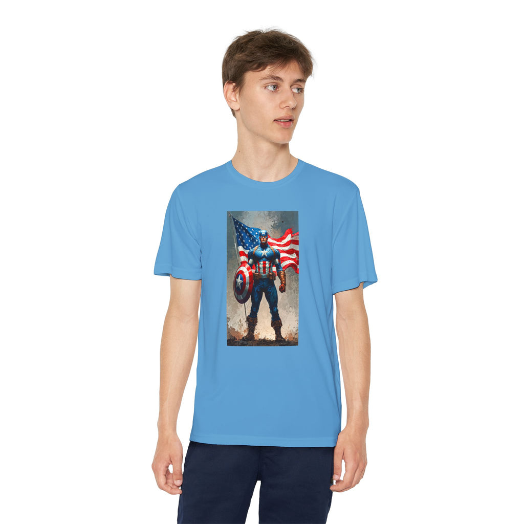 Captain America Superhero Marvel Patriotic, Kids Graphic T-Shirt, Boys Hero Top, Girls Comic Book Clothing, Birthday