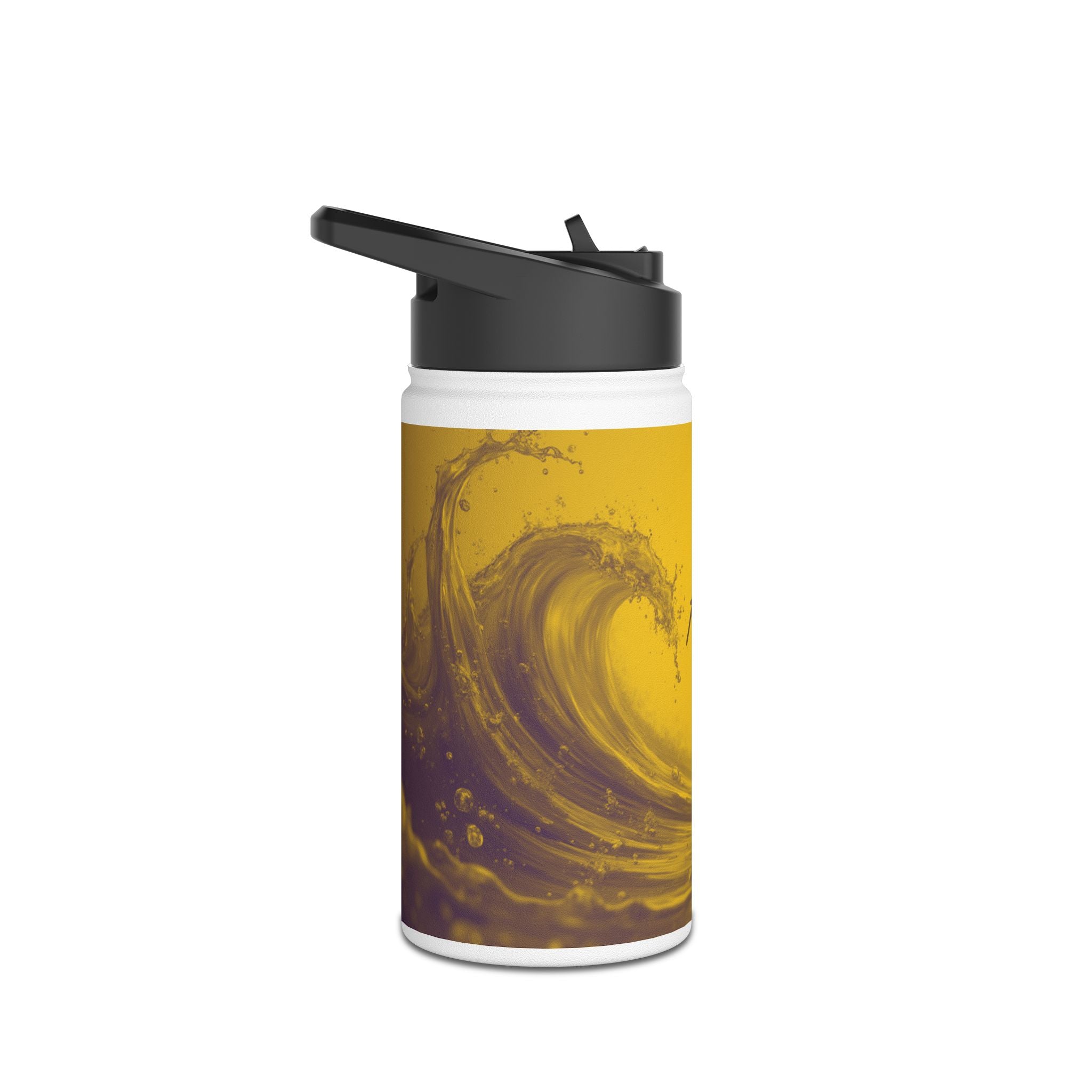 Aqua Wave Stainless Steel Water Bottle, Hydration Gift, Outdoor Adventure, Beach Vibes, Eco-Friendly, Travel Companion