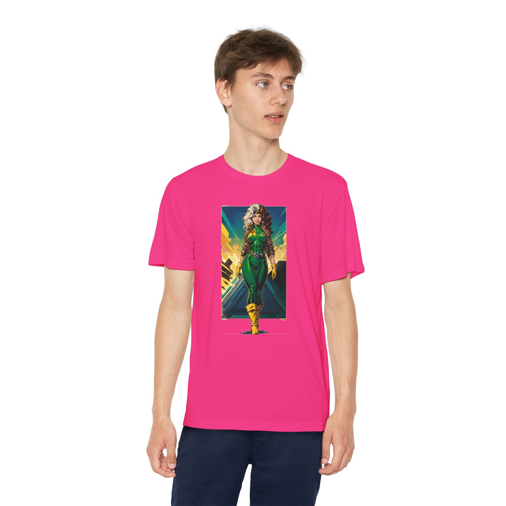 Superhero Youth T-Shirt Sports Graphic Tee, Cool Athletic Shirt for Kids