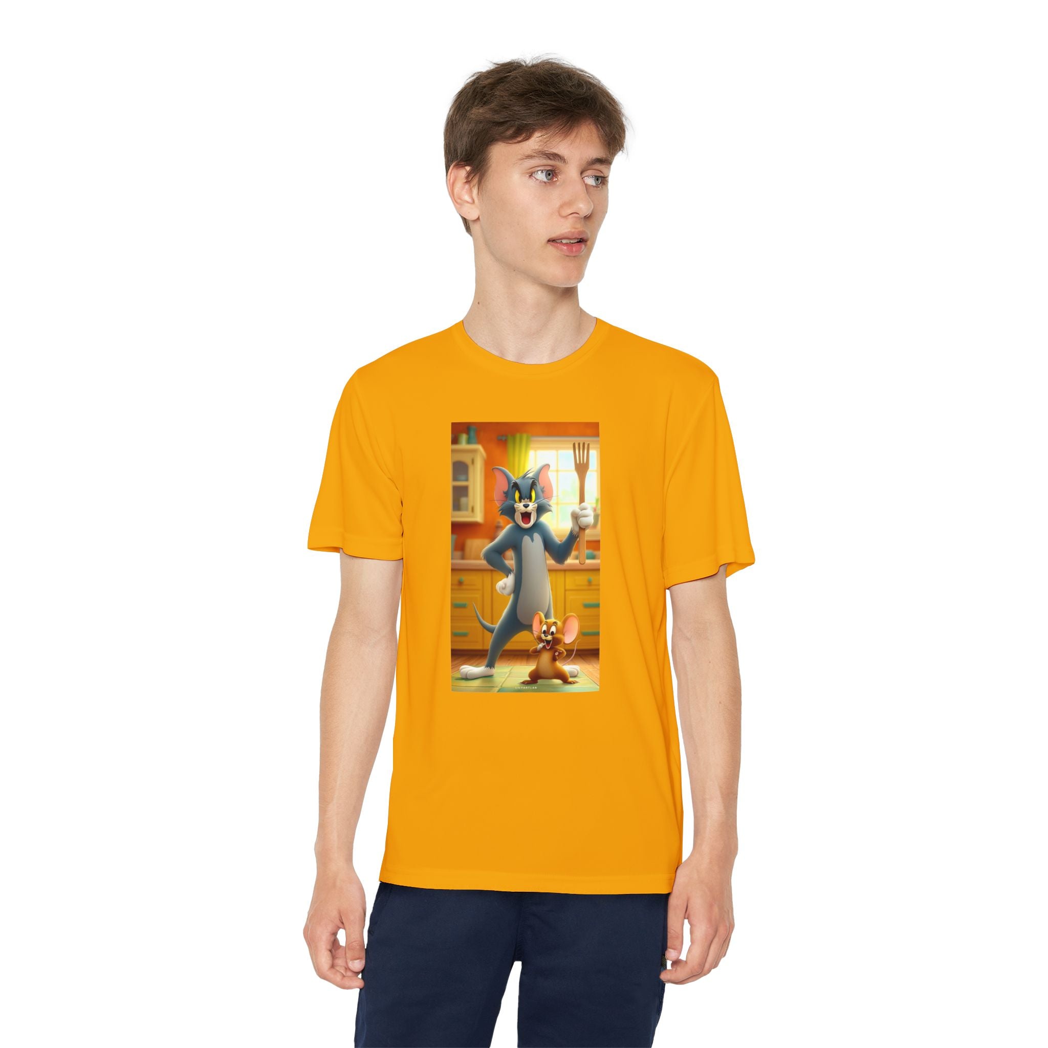 Youth Competitor Tee with Tom And Jerry design, Cartoon Graphic Kid's T-Shirt, Kids Tee, Children's Clothing, Funny Tee for Boys and Girls