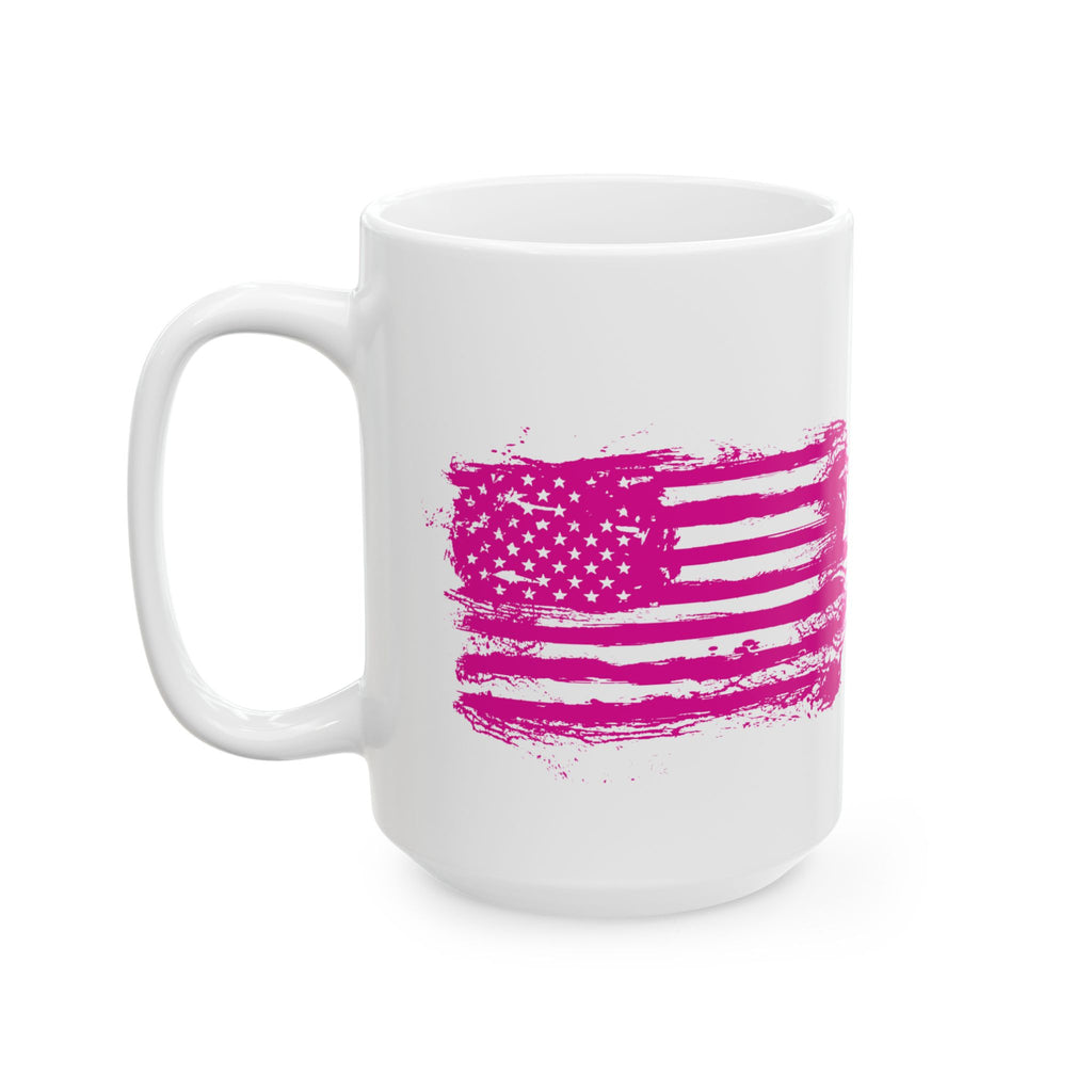 USA Pink Flag Patriotic Mug