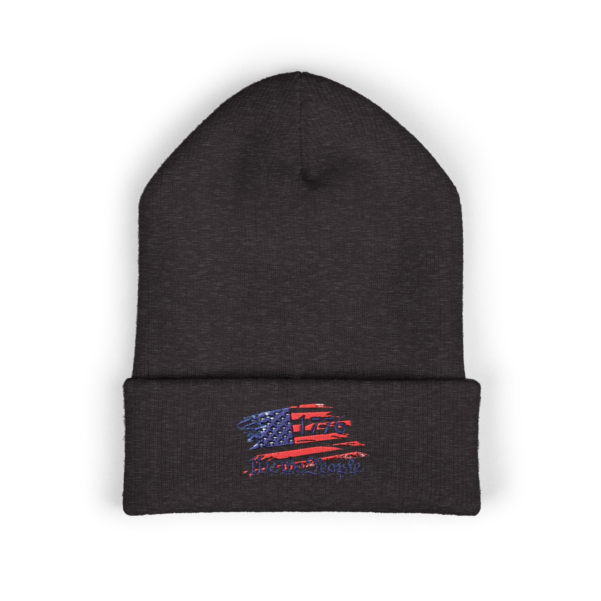 Embroidered Patriotic Beanie, USA Flag Knit Cap, American Pride Winter Hat, Red White Blue Headwear, Independence Day Gift