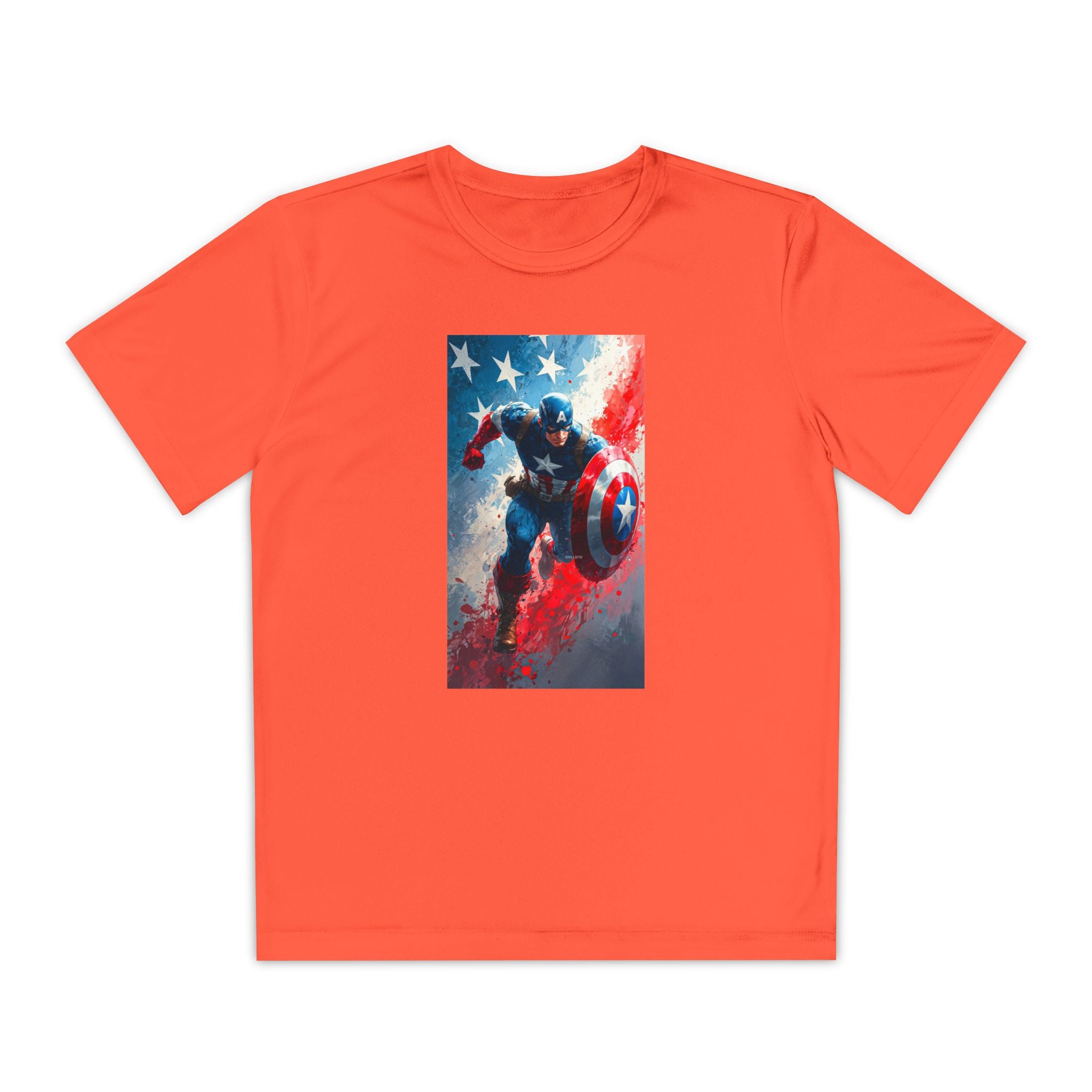 Captain America Superhero Marvel Patriotic, Kids Graphic T-Shirt, Boys Hero Top, Girls Comic Book Clothing, Birthday