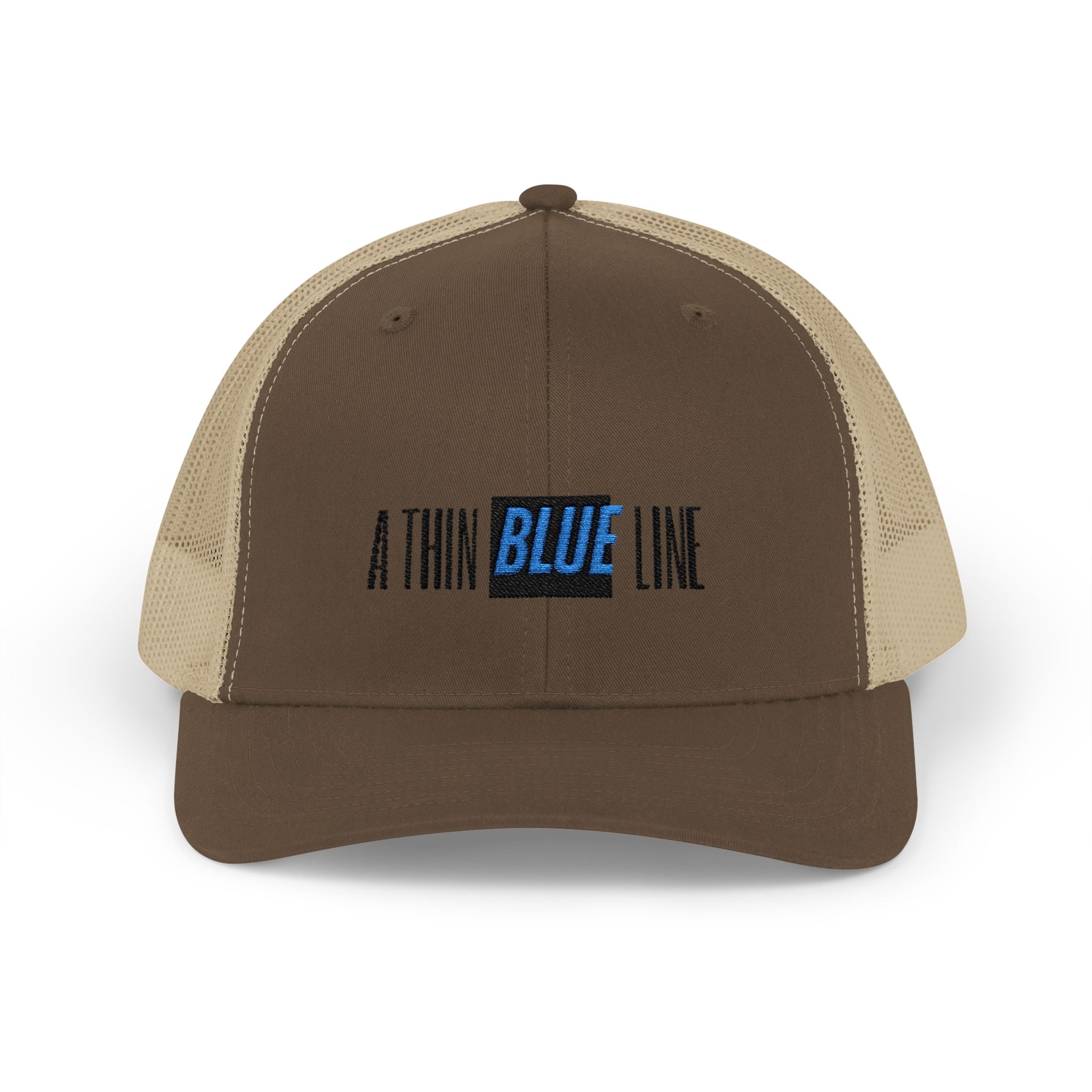 Back The Blue Snapback Trucker Cap with Thin Red Line Design, Ideal for First Responders, Supportive Gifts, Memorials, Everyday Wear