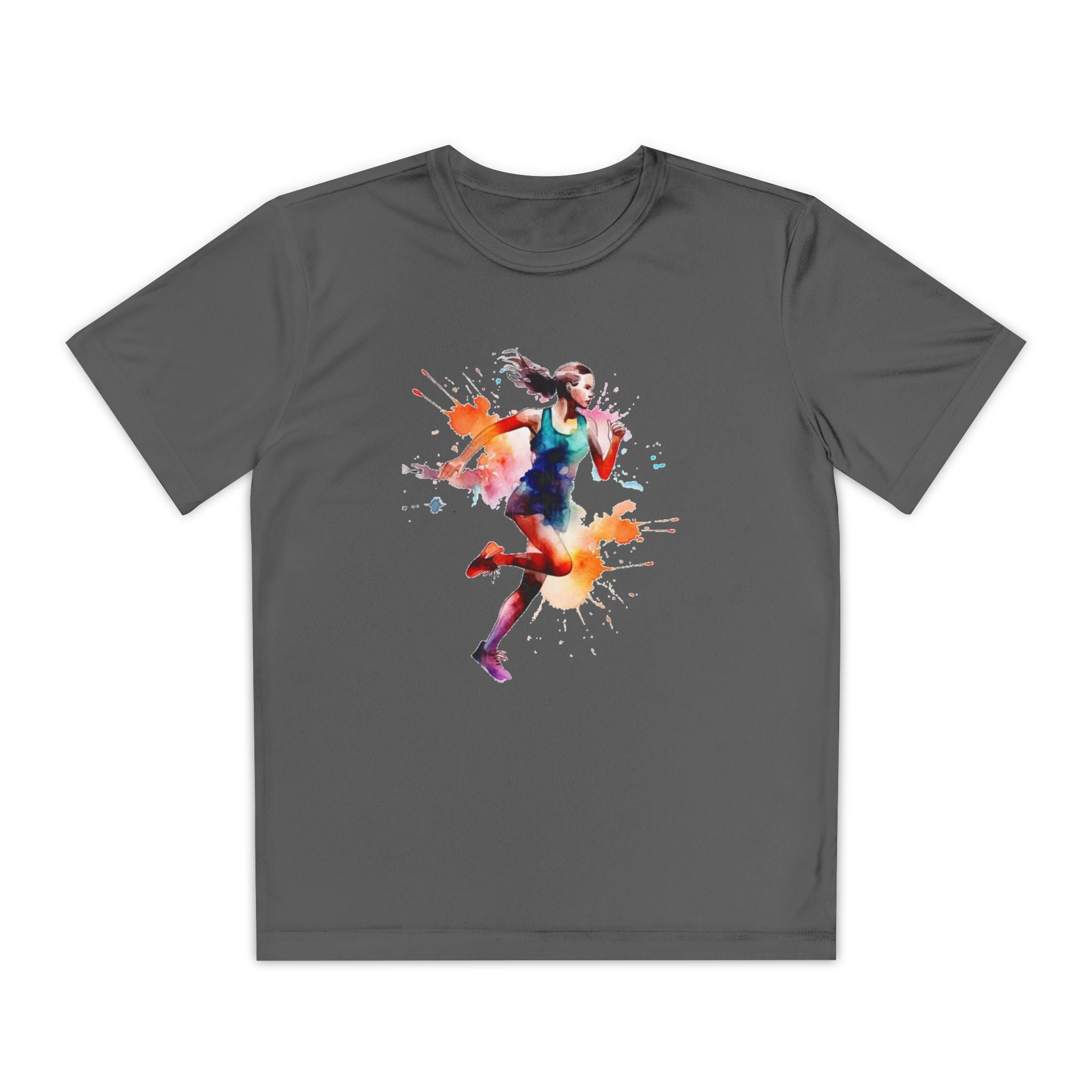 Running Youth T-Shirt Sports Graphic Tee, Cool Athletic Shirt for Kids, Perfect for Sports Events, Team Spirit