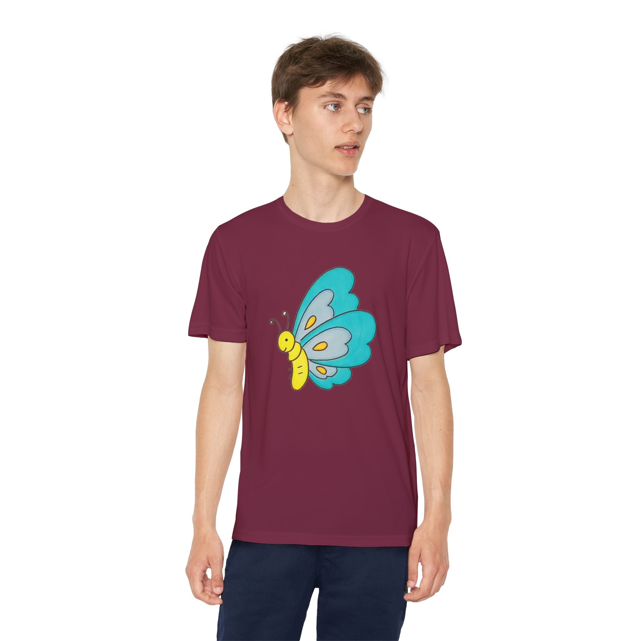 Butterffy Youth T-Shirt Sports Graphic Tee, Cool Athletic Shirt for Kids, Perfect for Sports Events, Team Spirit