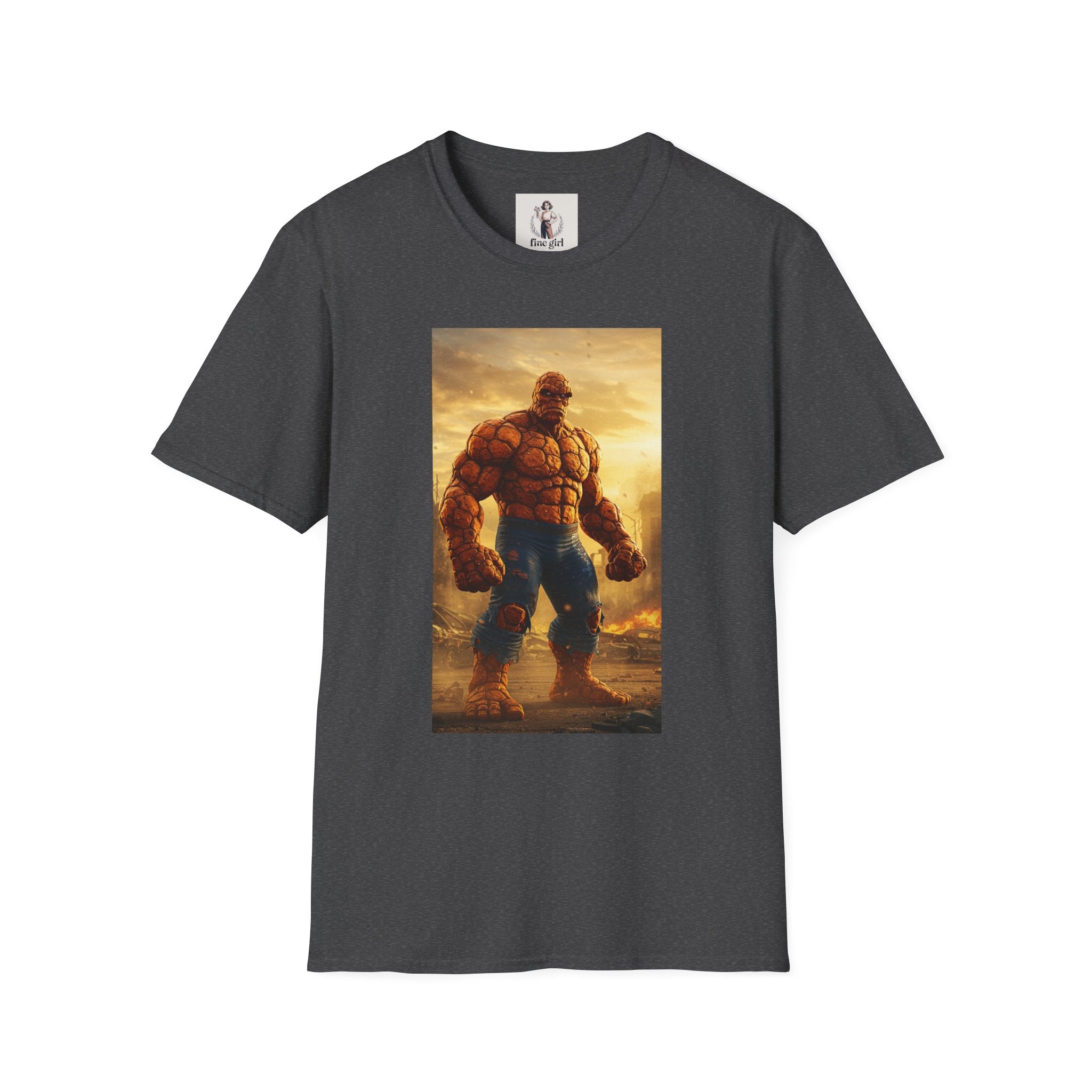 The Thing Superhero Marvel Unisex Softstyle T-Shirt, Comic Book Tee, Geeky Clothing, Cosplay Costume Top