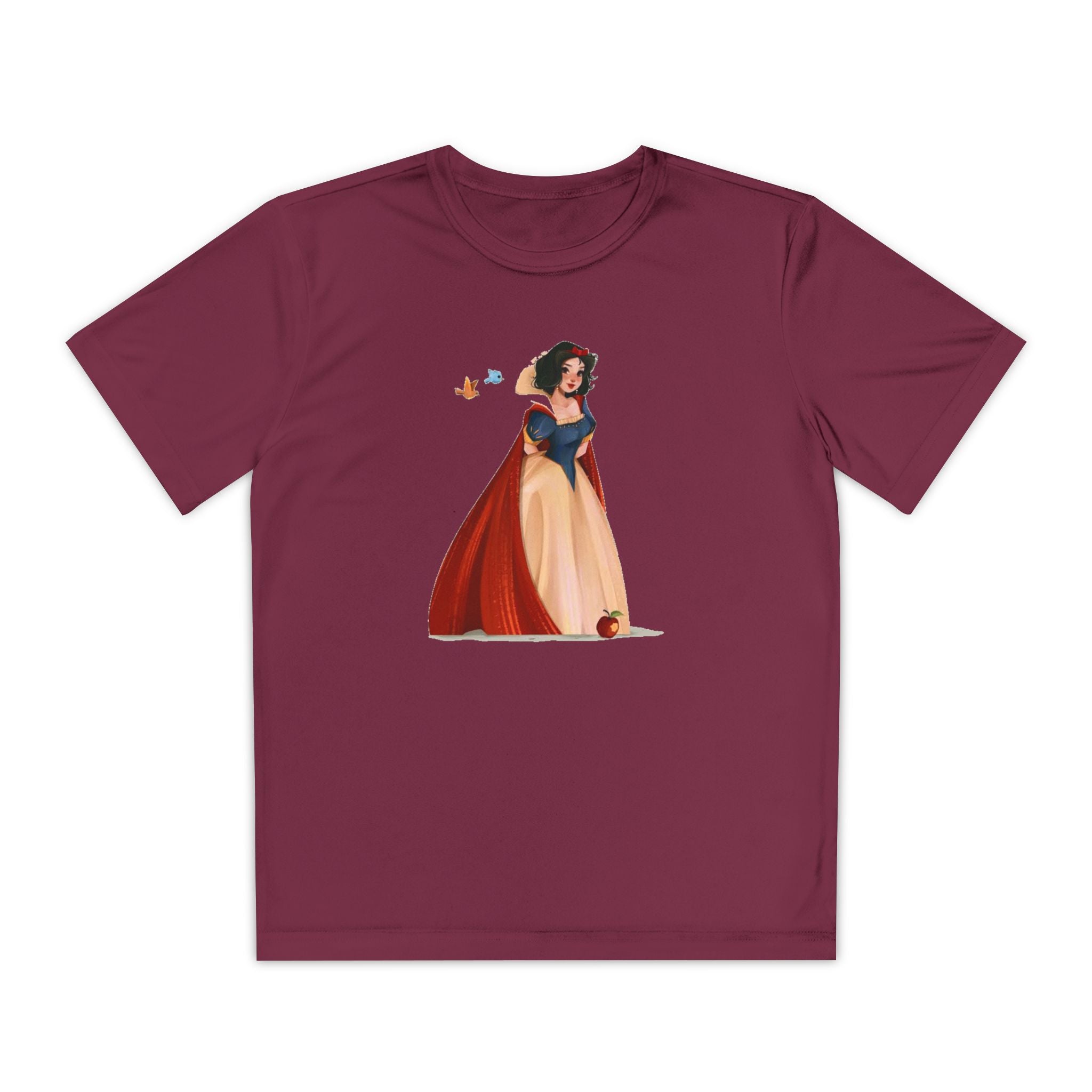 Snow White Youth T-Shirt Sports Graphic Tee, Cool Athletic Shirt for Kids, Perfect for Sports Events, Team Spirit