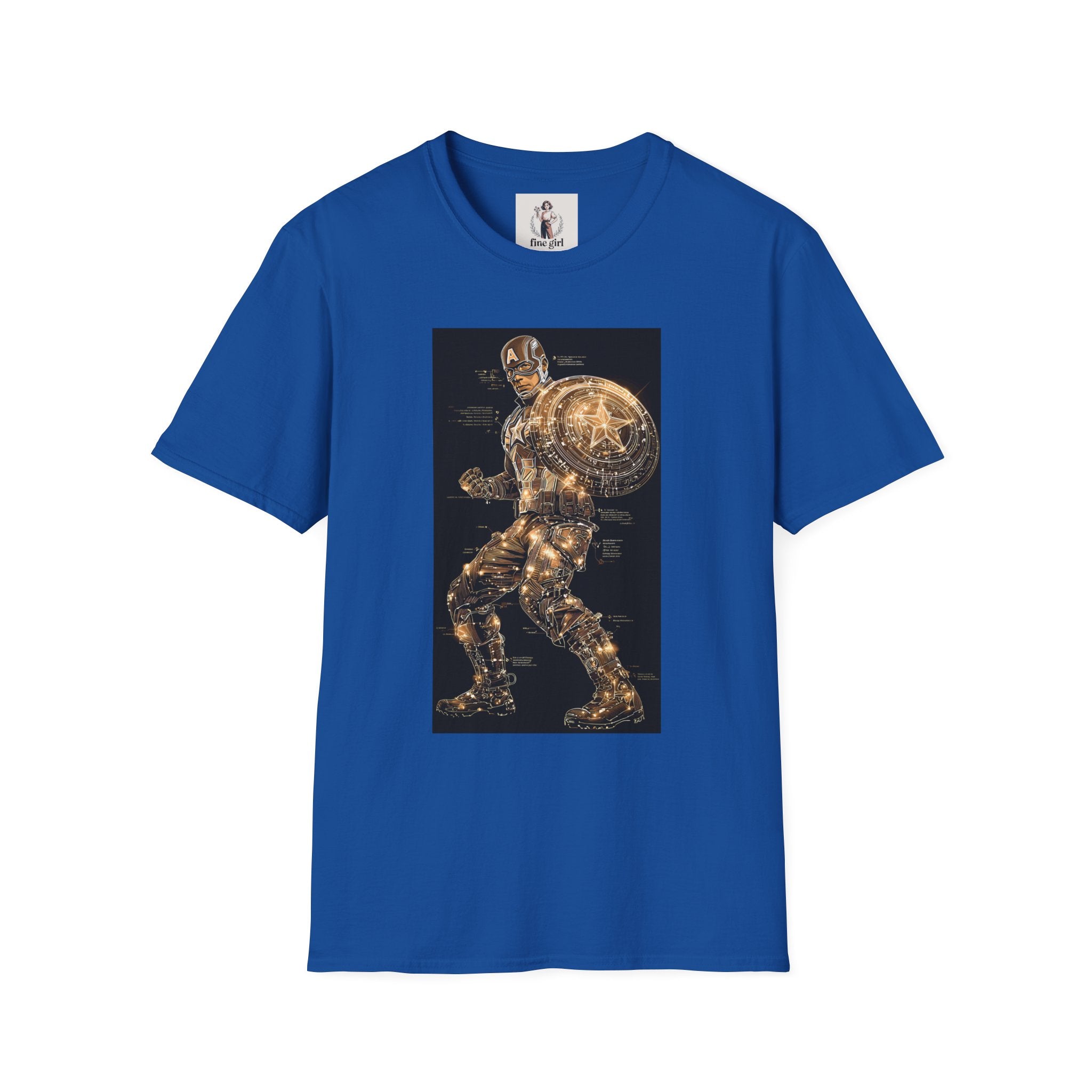 Captain America Superhero Marvel Unisex Softstyle T-Shirt, Comic Book Tee, Geeky Clothing, Cosplay Costume Top