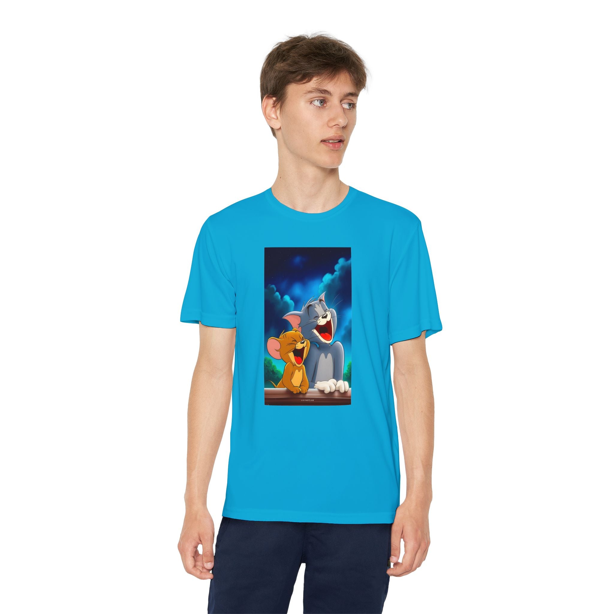 Youth Competitor Tee with Tom And Jerry design, Cartoon Graphic Kid's T-Shirt, Kids Tee, Children's Clothing, Funny Tee for Boys and Girls