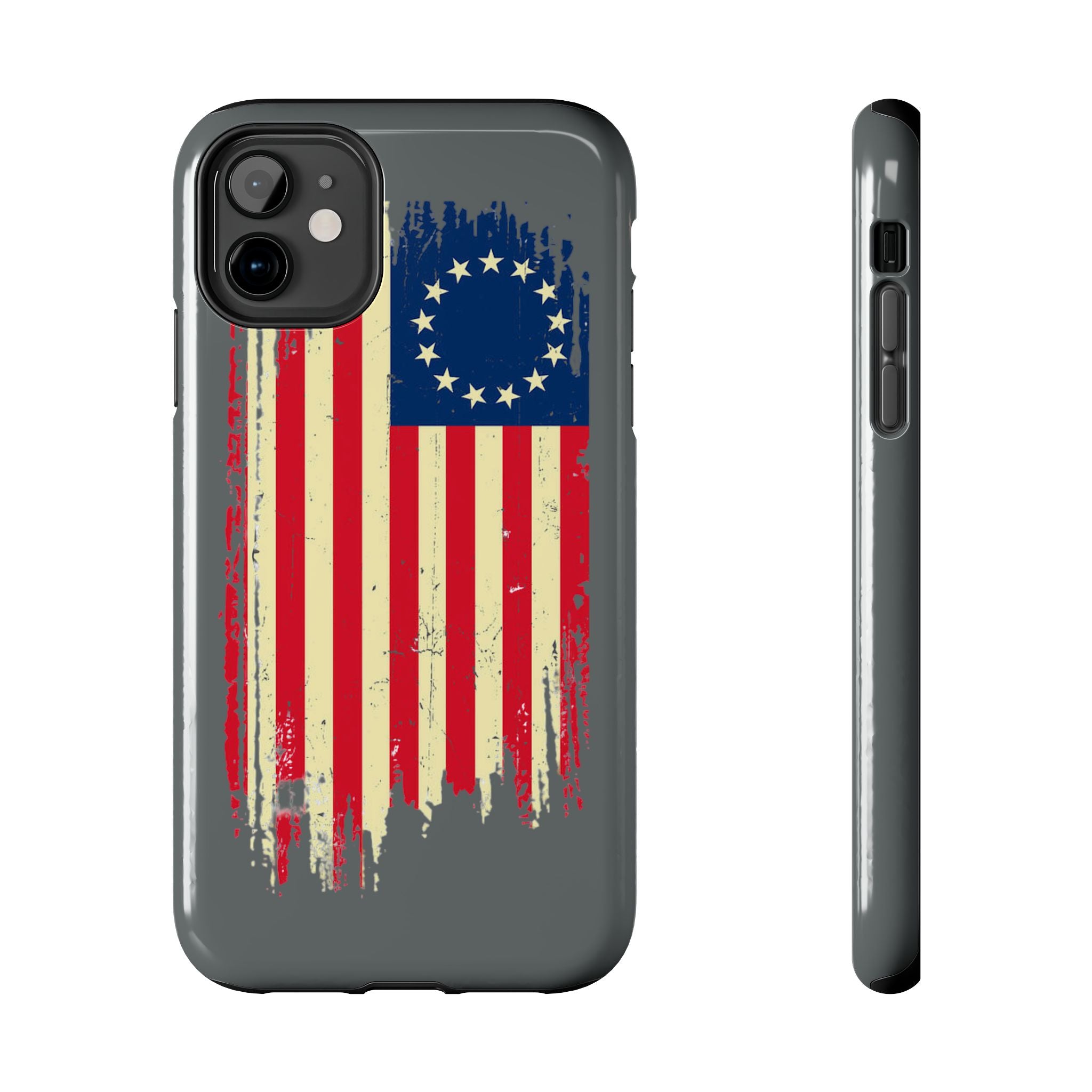 Patriotic Phone Cases with Vintage Flag Design, Tough Case for Independence Day, Memorial Day, 4th of July, Gift for Veterans, USA Pride