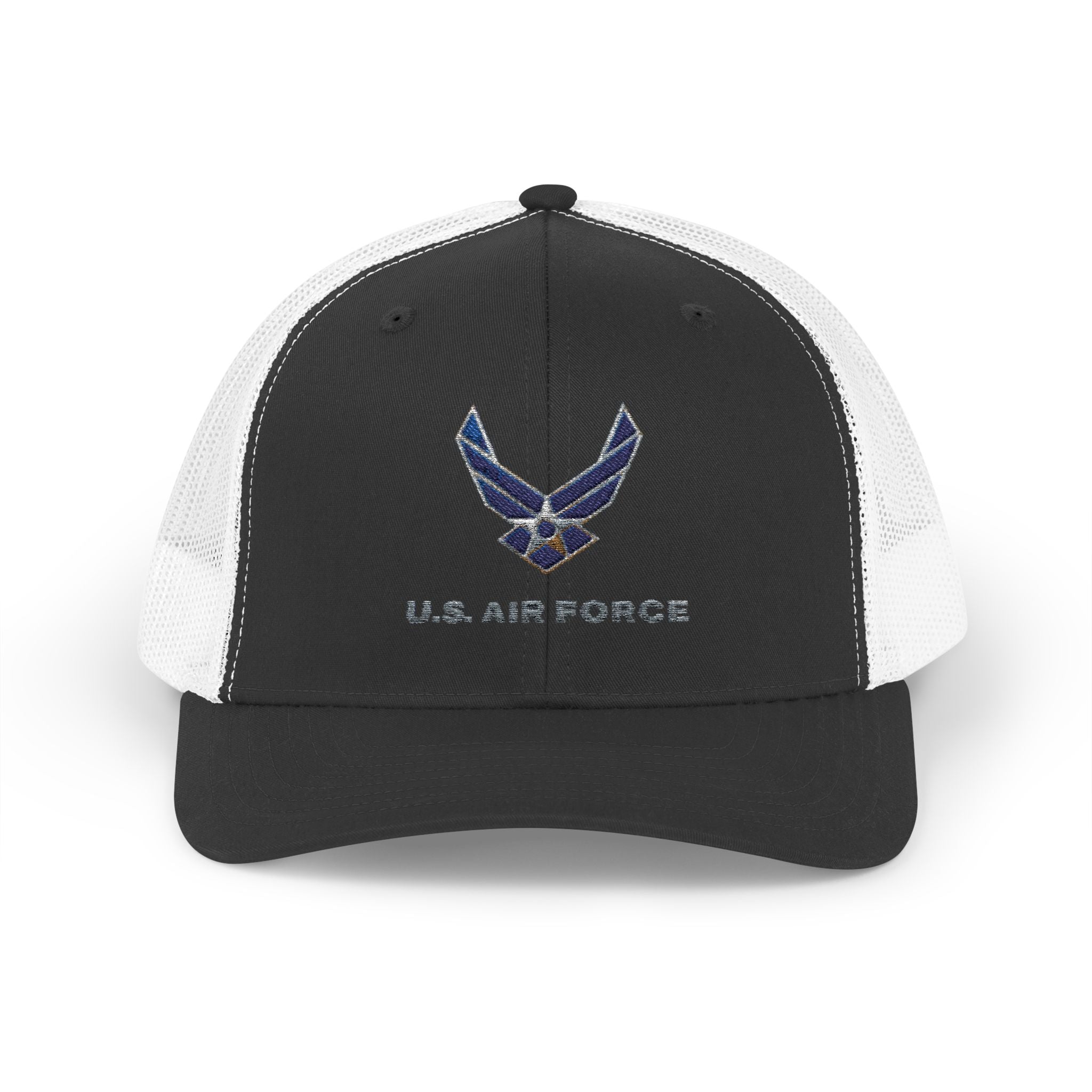 US Air Force Snapback Trucker Cap with Thin Red Line Design, Ideal for First Responders, Supportive Gifts, Memorials, Everyday Wear
