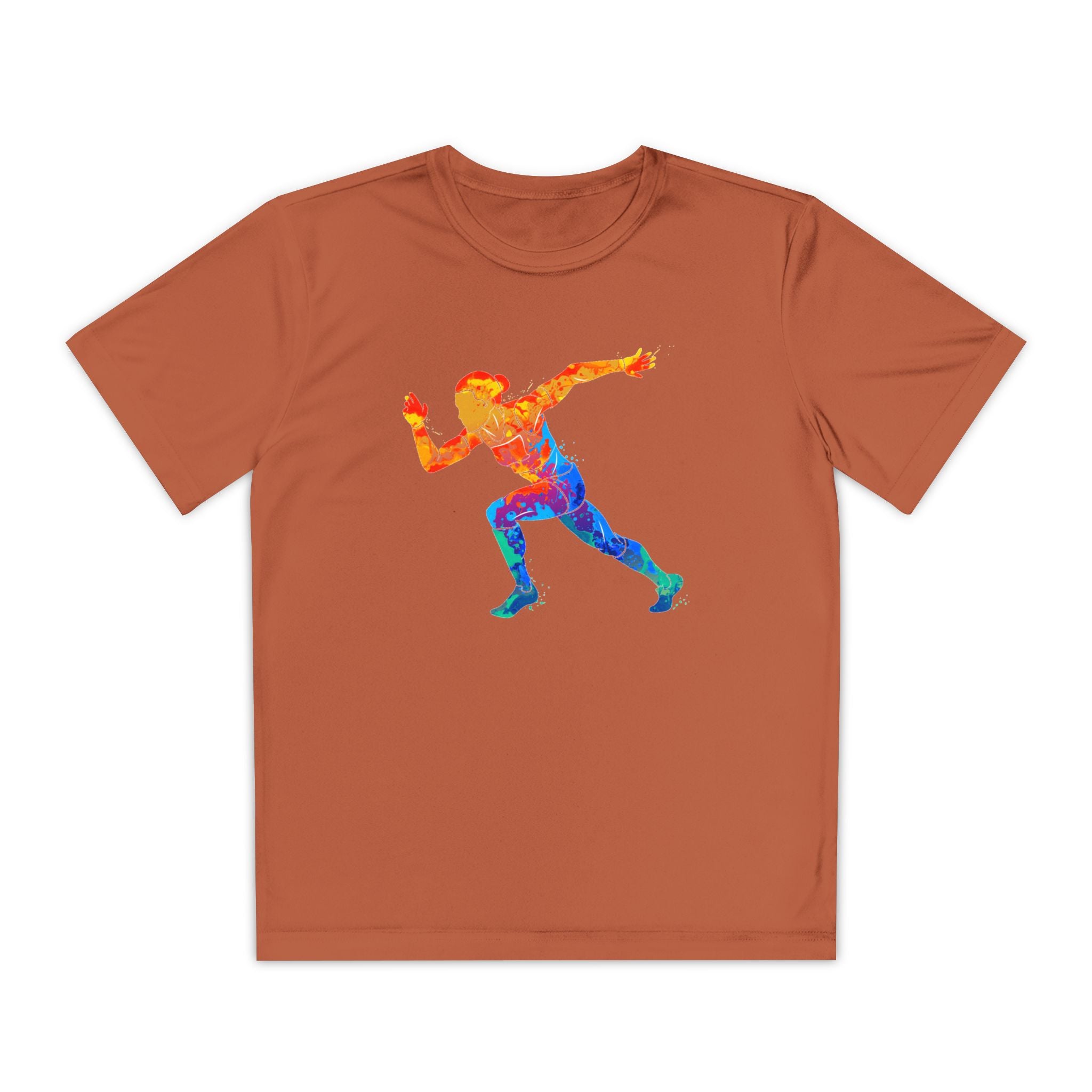 Running Youth T-Shirt Sports Graphic Tee, Cool Athletic Shirt for Kids, Perfect for Sports Events, Team Spirit