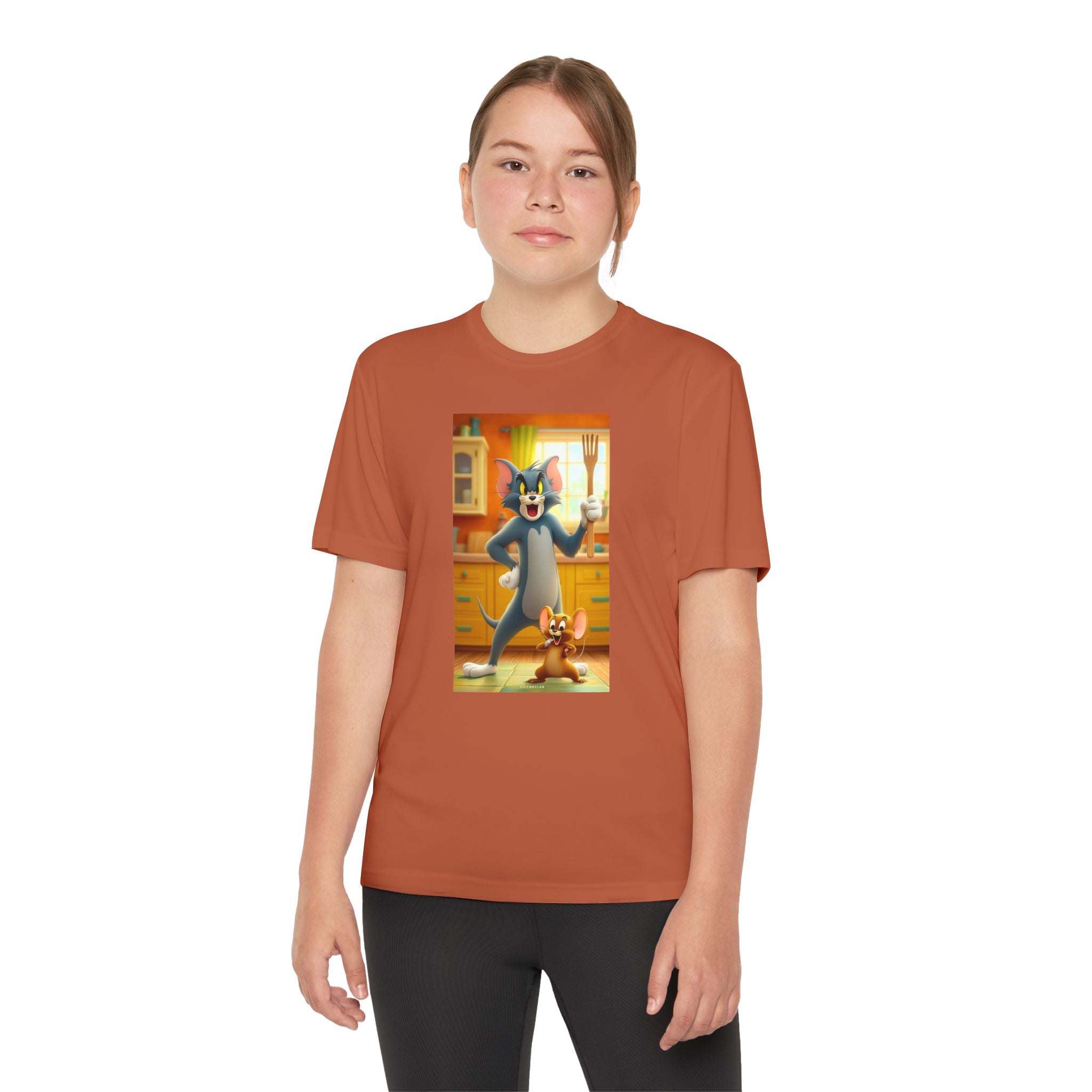 Youth Competitor Tee with Tom And Jerry design, Cartoon Graphic Kid's T-Shirt, Kids Tee, Children's Clothing, Funny Tee for Boys and Girls