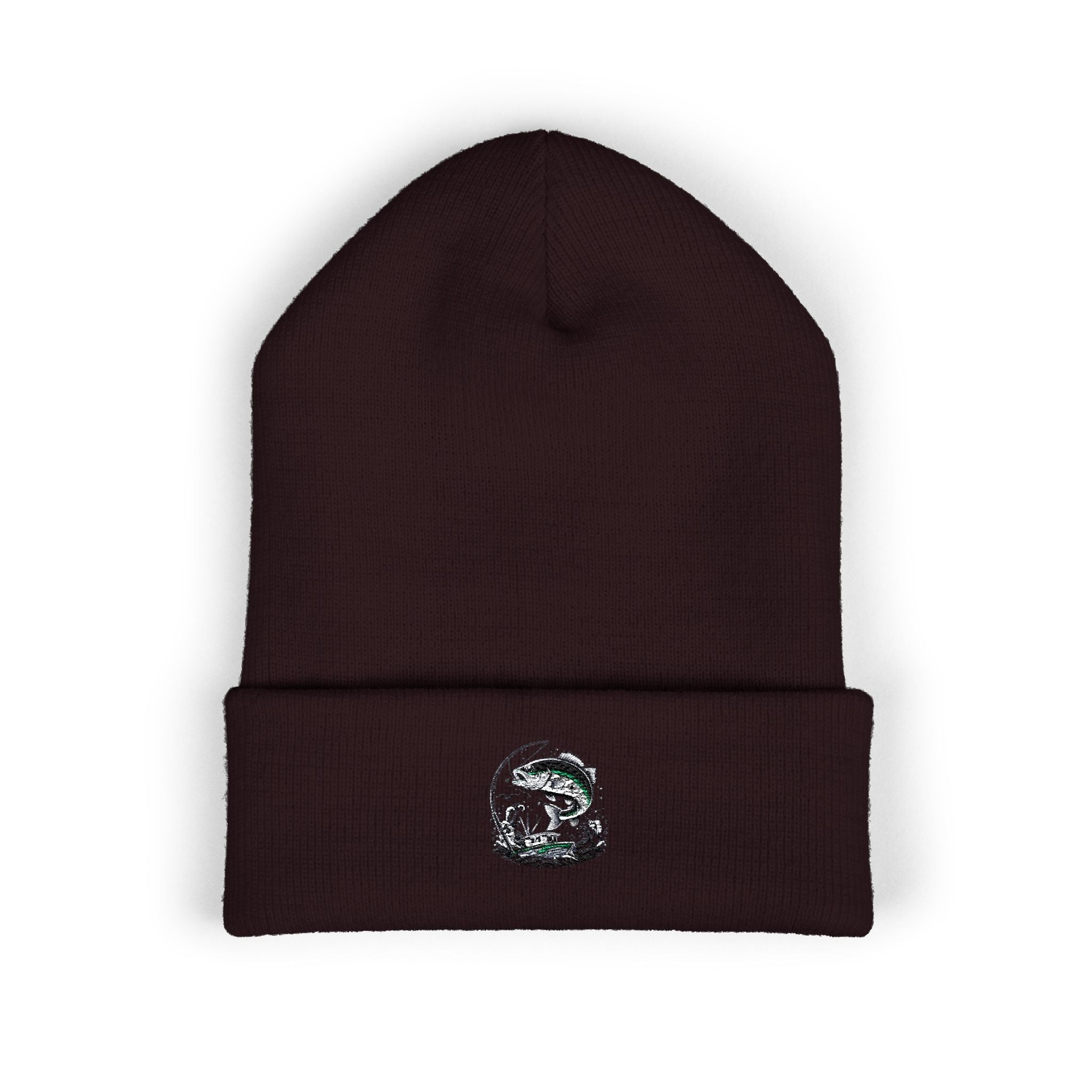 Beanie, Fishing Embroidered Winter Hat, Fisherman Beanie, Outdoor Sports Cap, Knit Beanie, Angler Gift, Fishing Trip Apparel