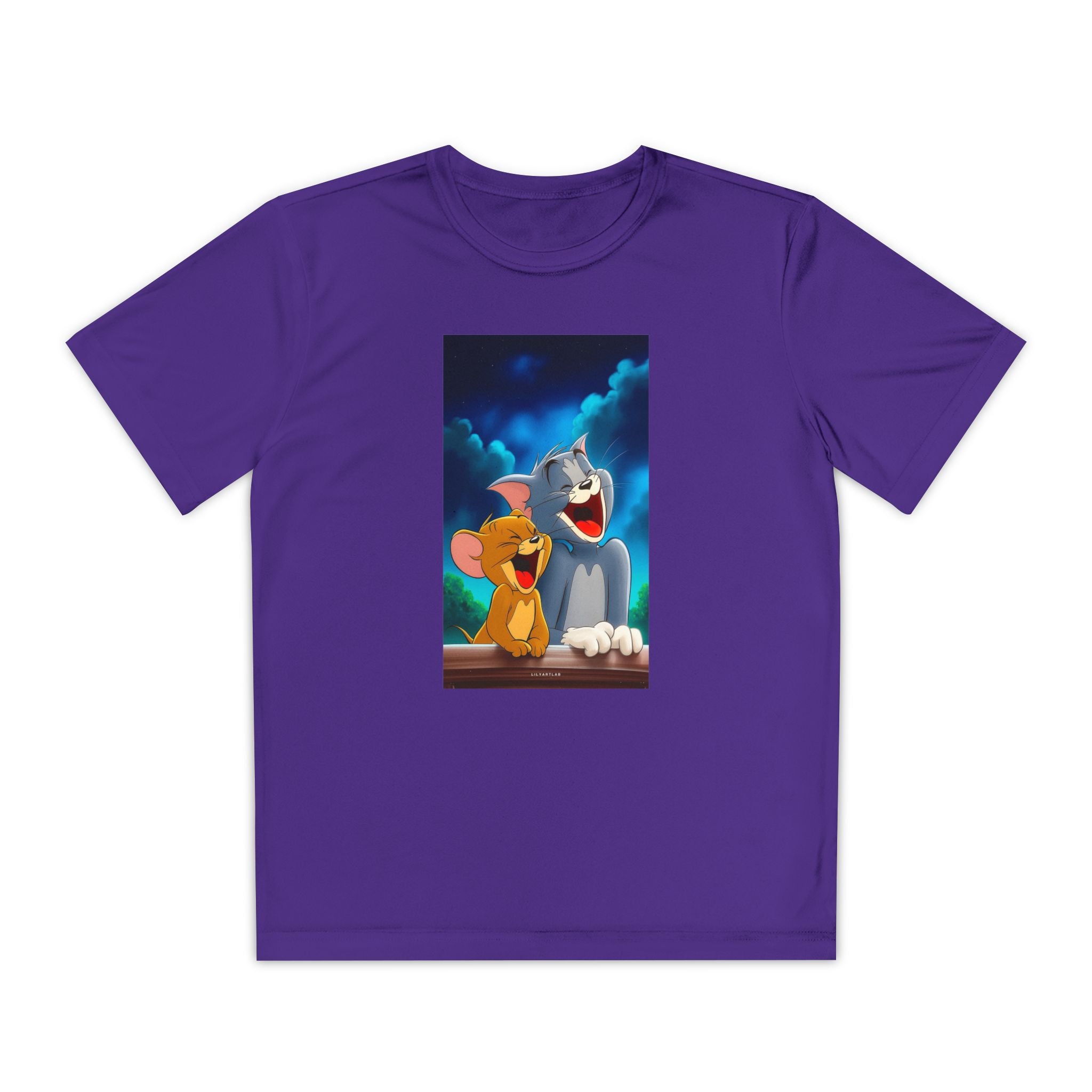 Youth Competitor Tee with Tom And Jerry design, Cartoon Graphic Kid's T-Shirt, Kids Tee, Children's Clothing, Funny Tee for Boys and Girls