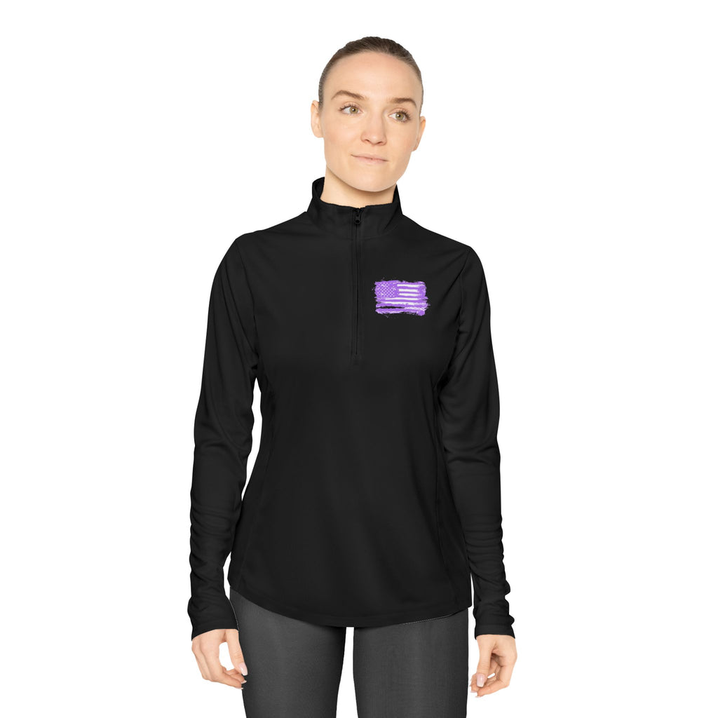 Ladies Quarter-Zip Pullover with Motivational Running Design, Athletic Apparel, Activewear, Sportswear, Fitness Gift, Running Top