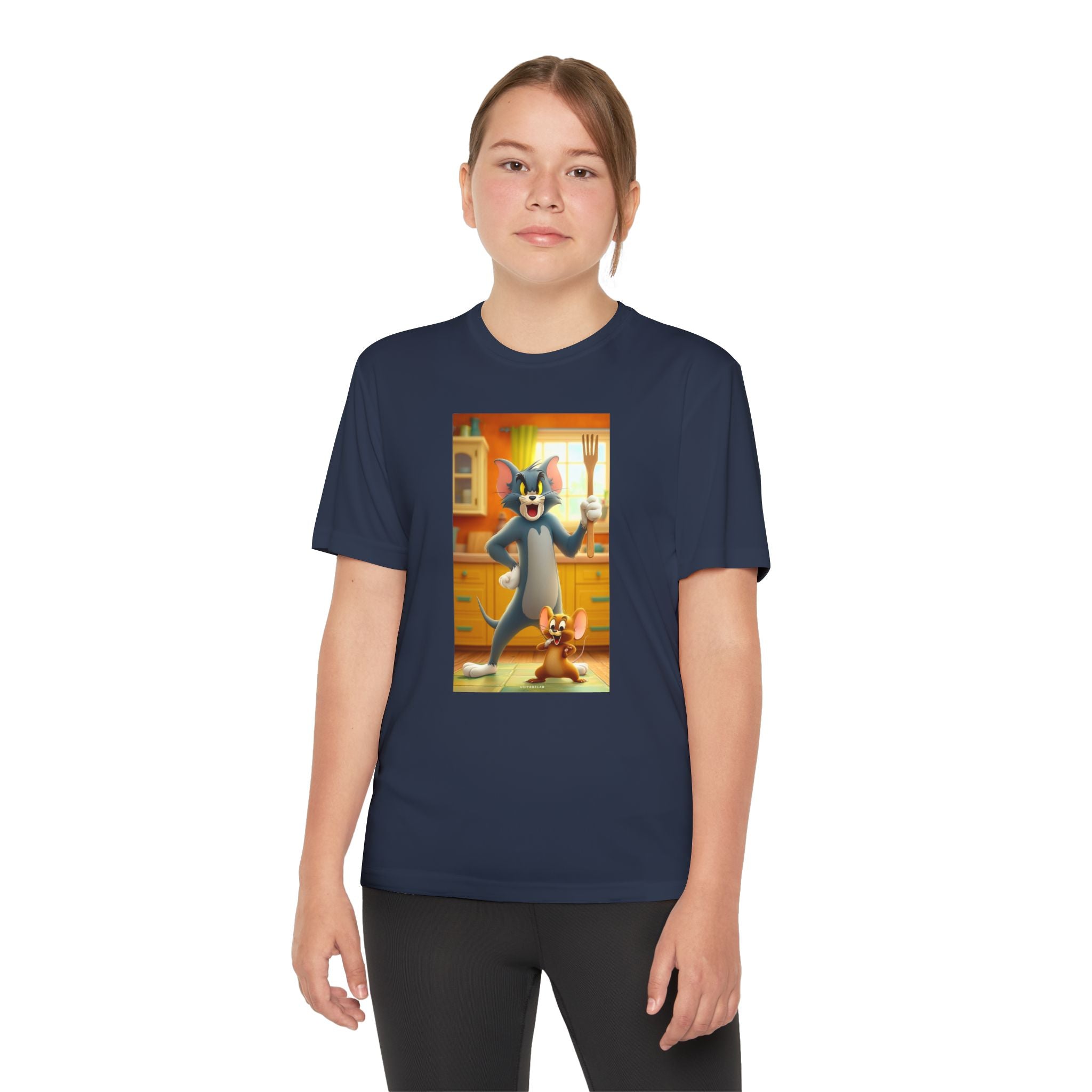 Youth Competitor Tee with Tom And Jerry design, Cartoon Graphic Kid's T-Shirt, Kids Tee, Children's Clothing, Funny Tee for Boys and Girls